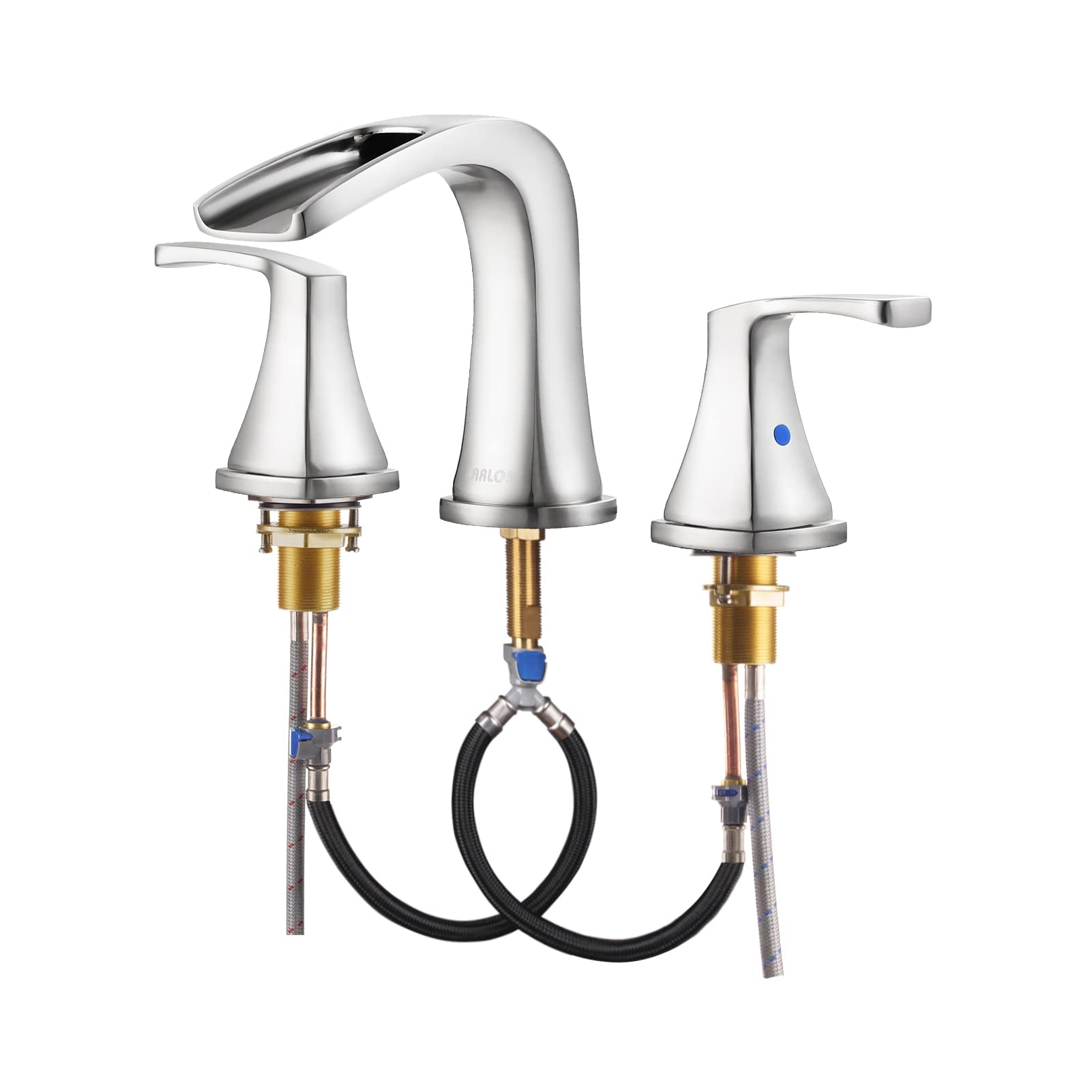 PARLOS 2-Handle Widespread Waterfall Tub Filler (Brushed Nickel)