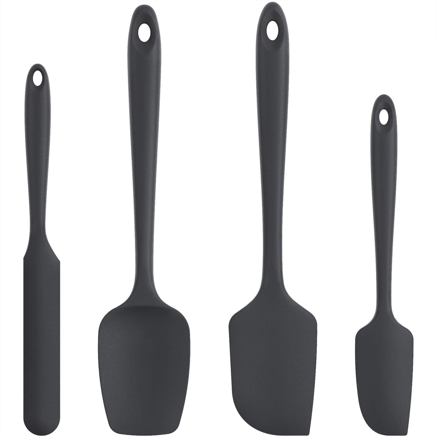 U‑Taste Heat‑Resistant Silicone Spatula Set (Black)