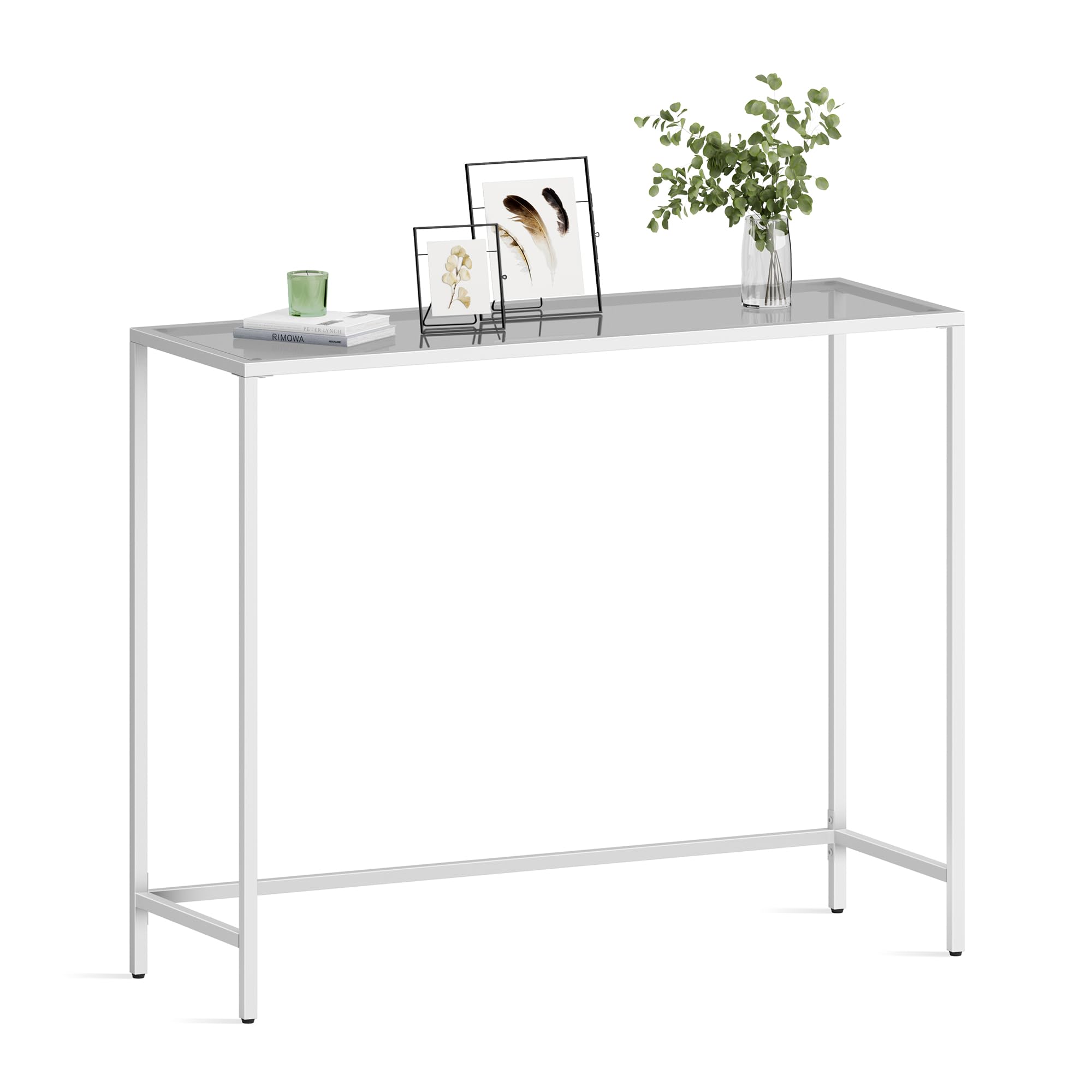 VASAGLE Tempered Glass Console Table