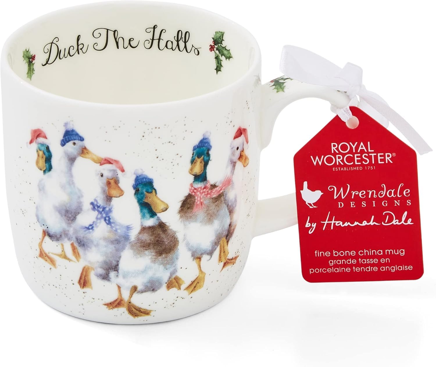 Royal Worcester 14 Oz Duck The Halls Christmas Mug with Duck Design - Fine Bone China