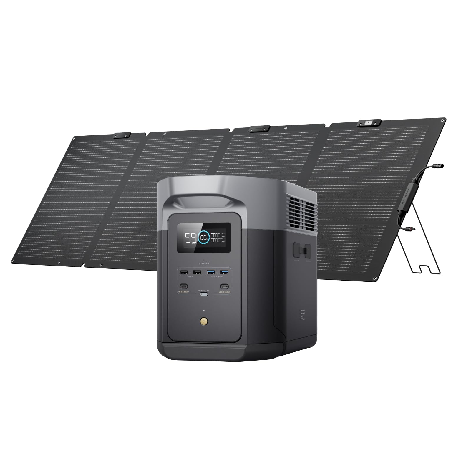 EcoFlow DELTA 2 Max + 220W Panel — 2,048Wh Expandable System