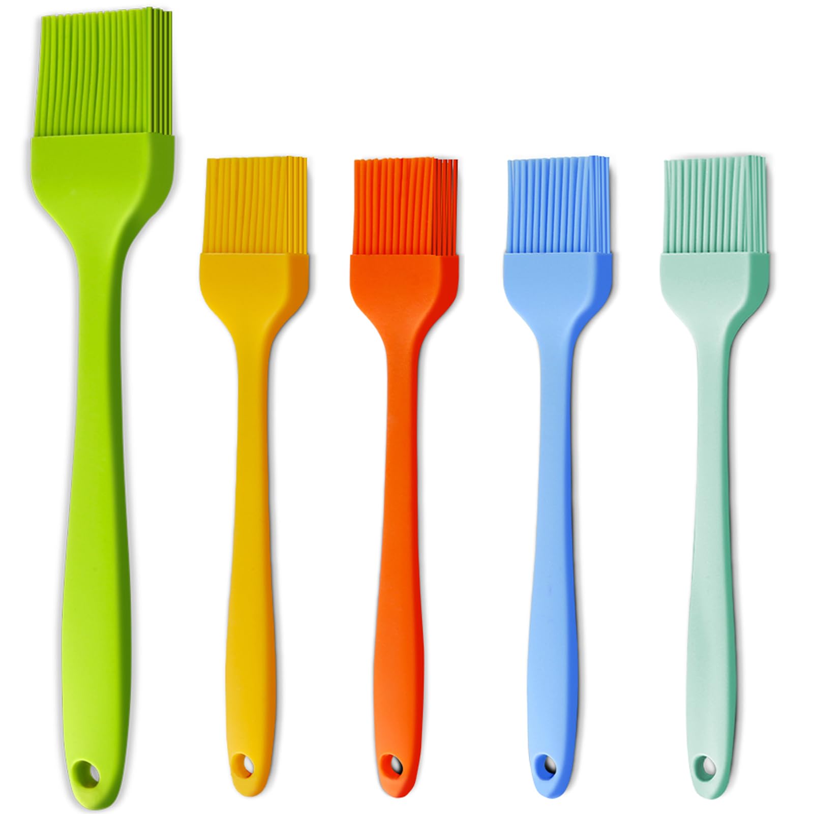 Multicolor Silicone Basting Brushes (5-Pack)