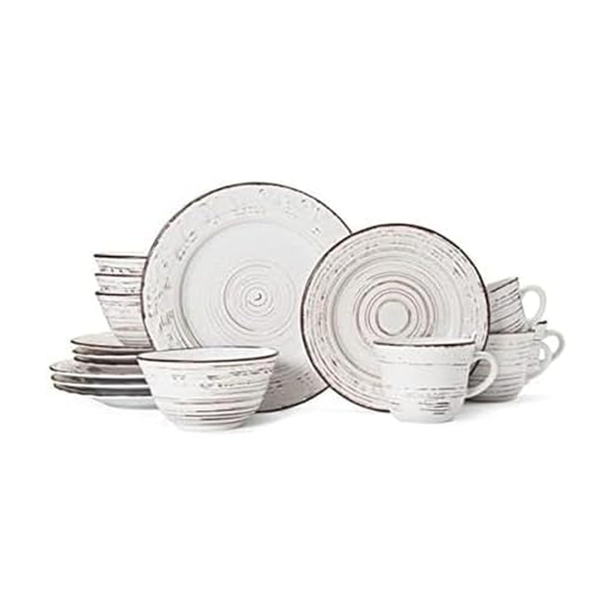 Pfaltzgraff Trellis White Stoneware Set