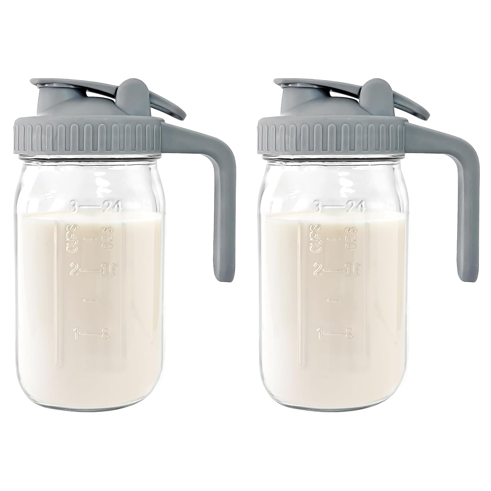 JunVpic 32 oz Mason Jar Pitchers (2-pack)