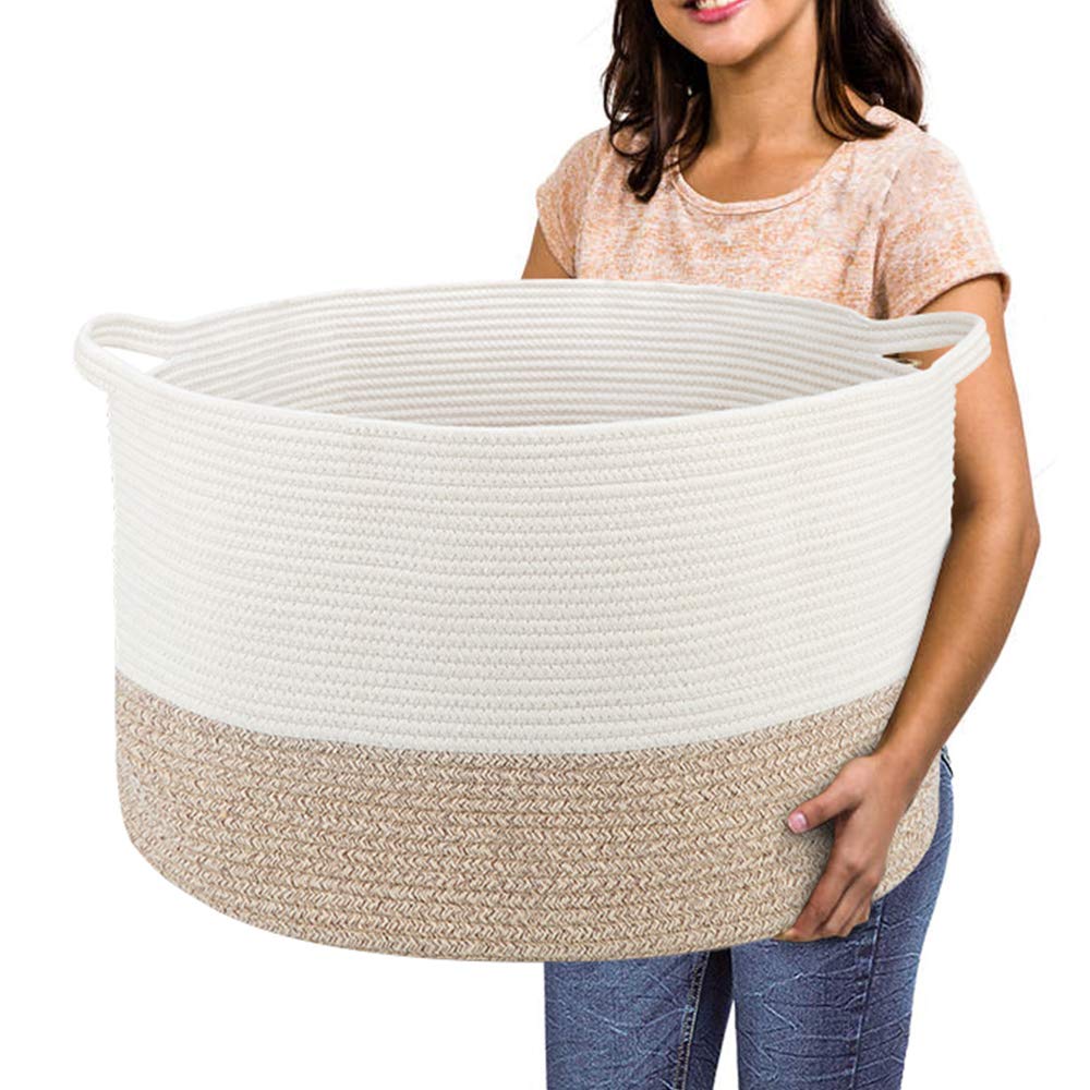 RUNKA Cotton Rope Blanket Basket