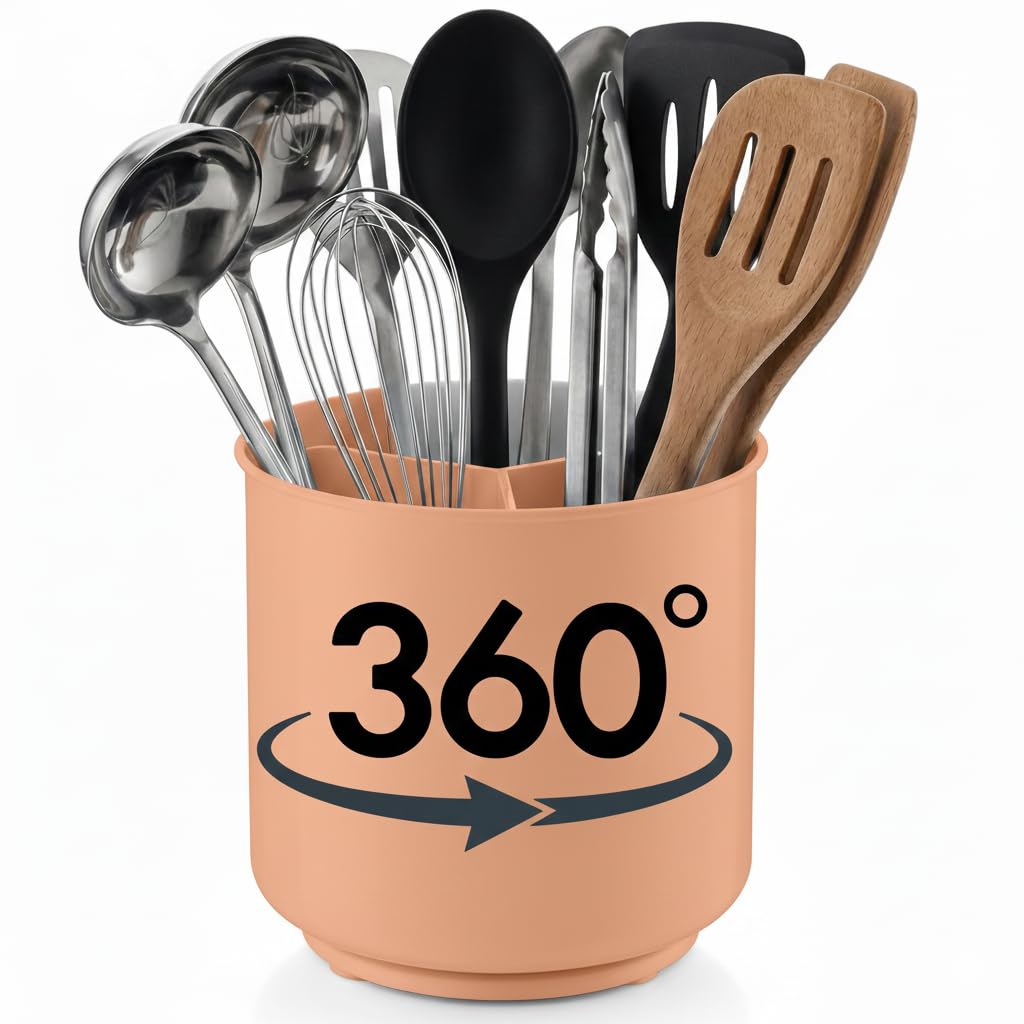 Cooler Kitchen Jumbo Rotating Utensil Holder