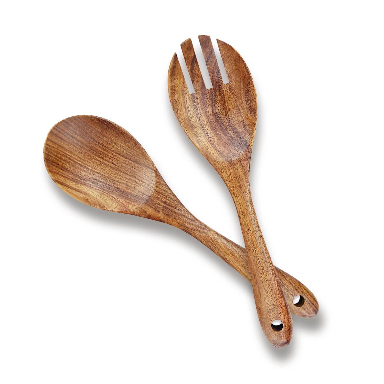 AOOSY Acacia Wood Salad Servers (10.2-inch)