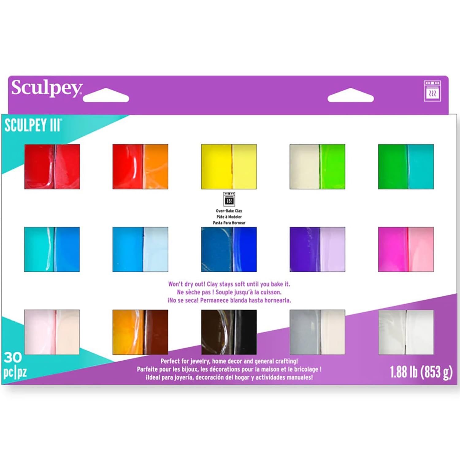 Sculpey III Sampler — 30 Colors