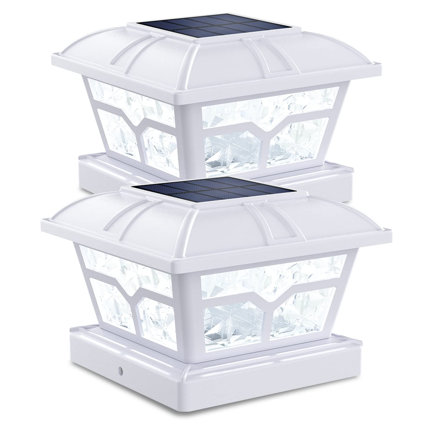 SIEDiNLAR Solar Post Cap Lights (White, 2-Pack)