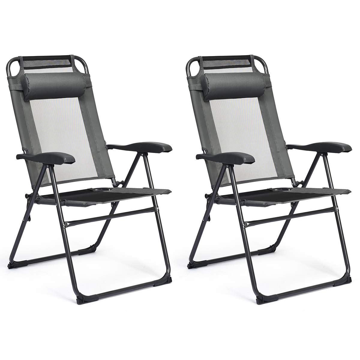 Giantex Adjustable Folding Sling Chair (Set of 2)