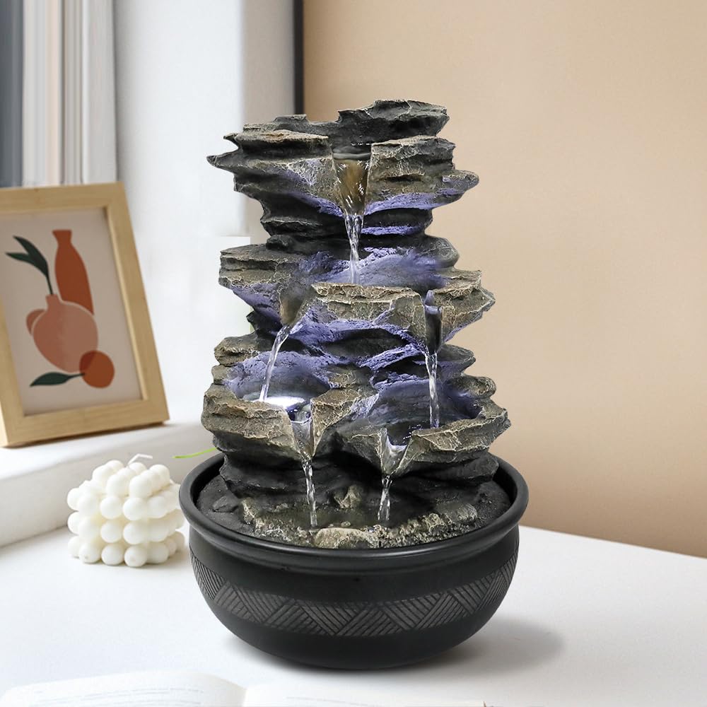 High Rock Cascading Tabletop Fountain