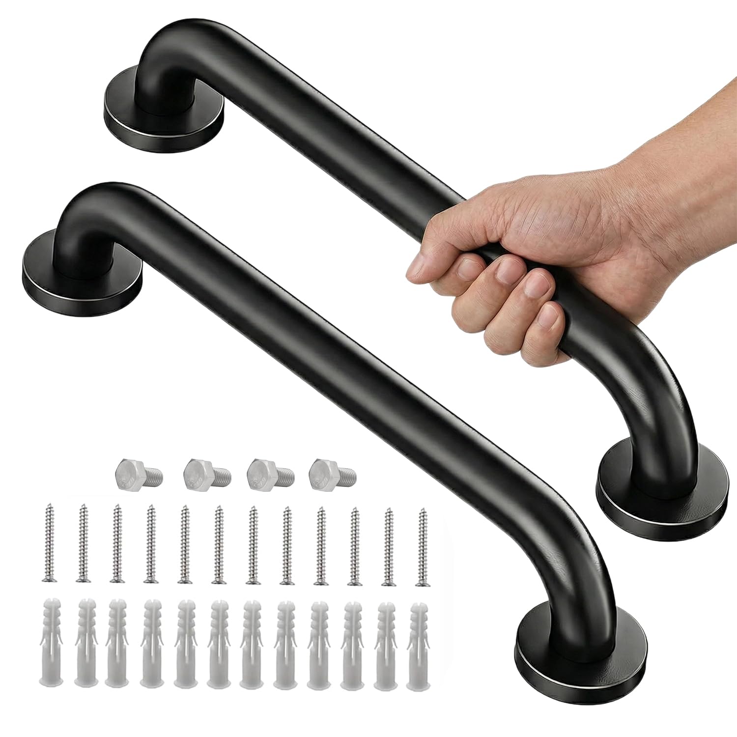 12-inch Wall-Mount Handrail (Matte Black)