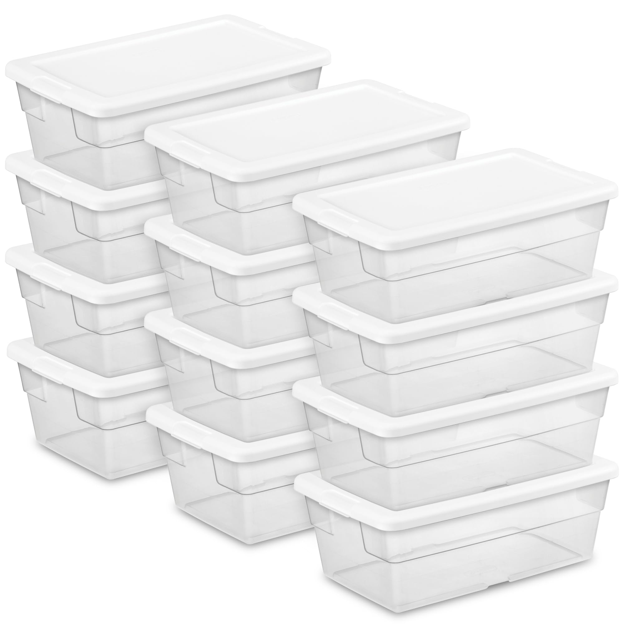 Sterilite 6-Quart Clear Base Storage Boxes (12 Pack)