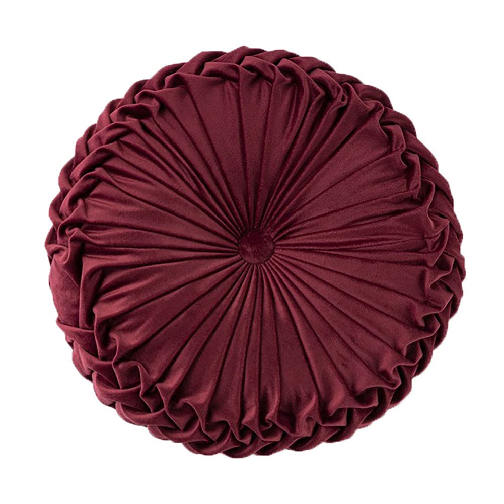 Velvet Pleated Round Floor Pillow