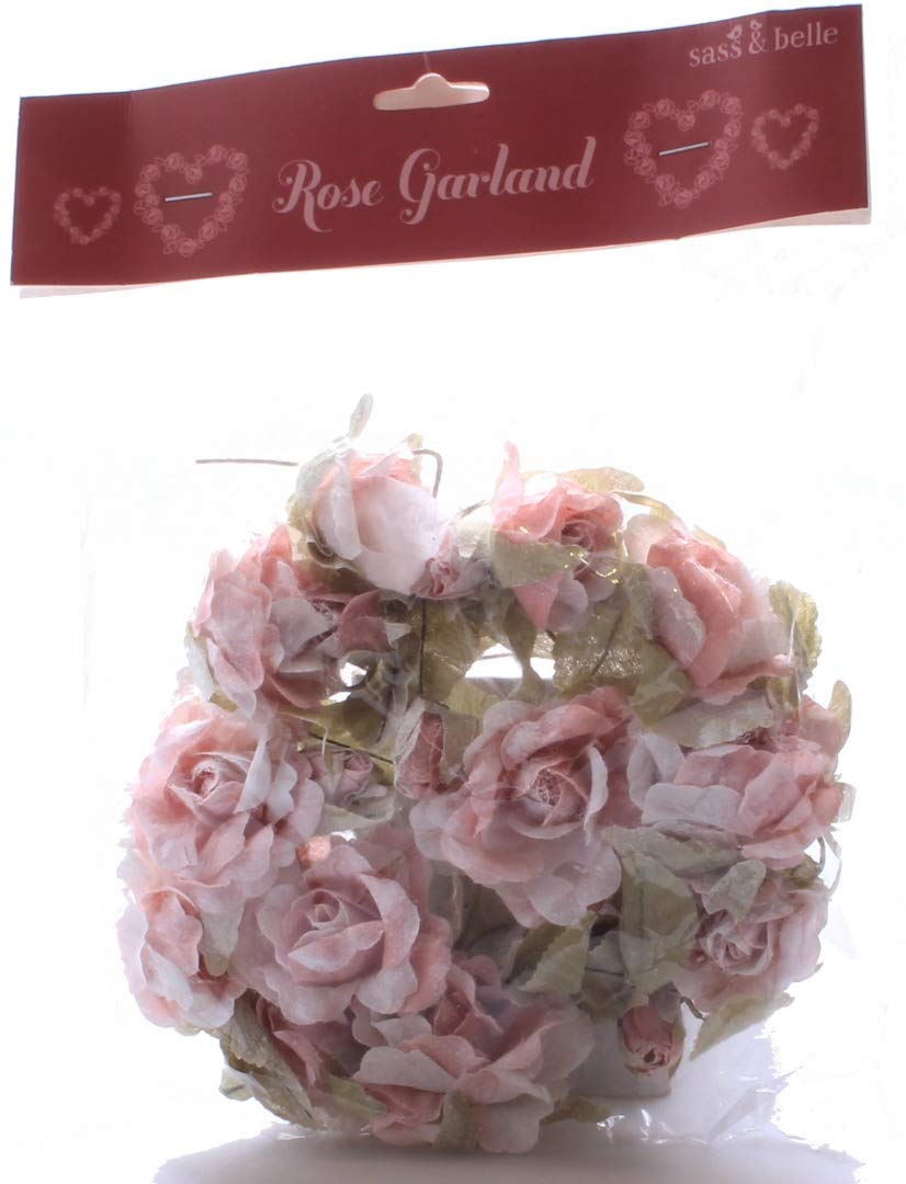 Sass & Belle Pink Rose Garland (6 ft)
