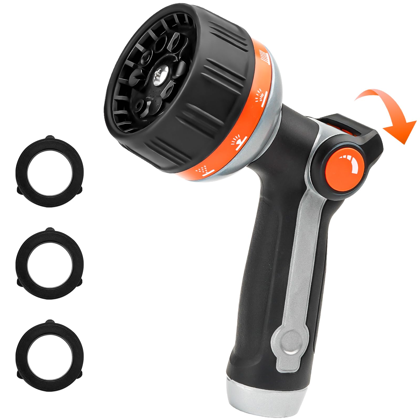 BIBURY 10-Pattern Metal Hose Nozzle