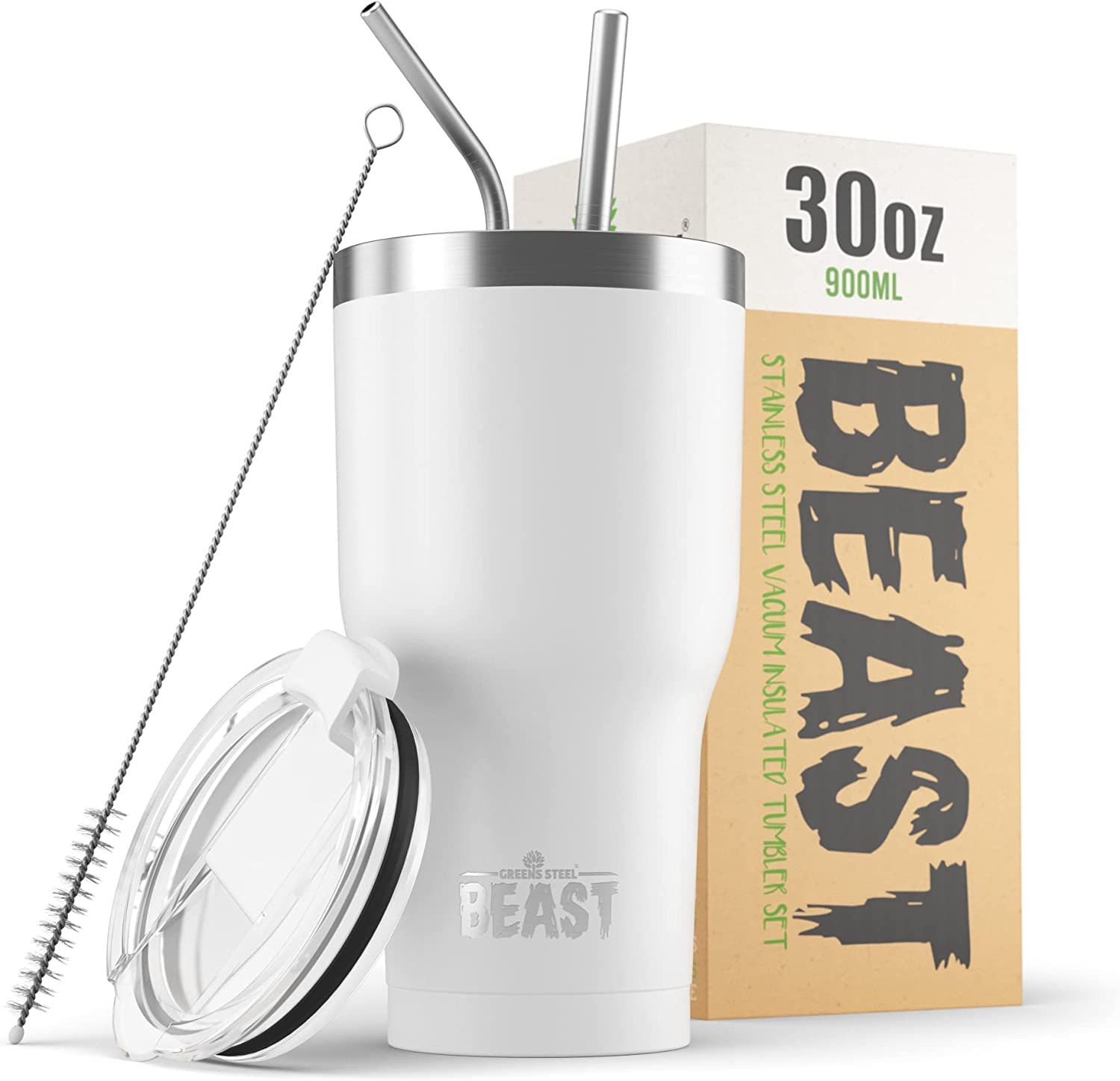 BEAST Insulated Coffee Mug – 900 ml (30 oz) Arctic White