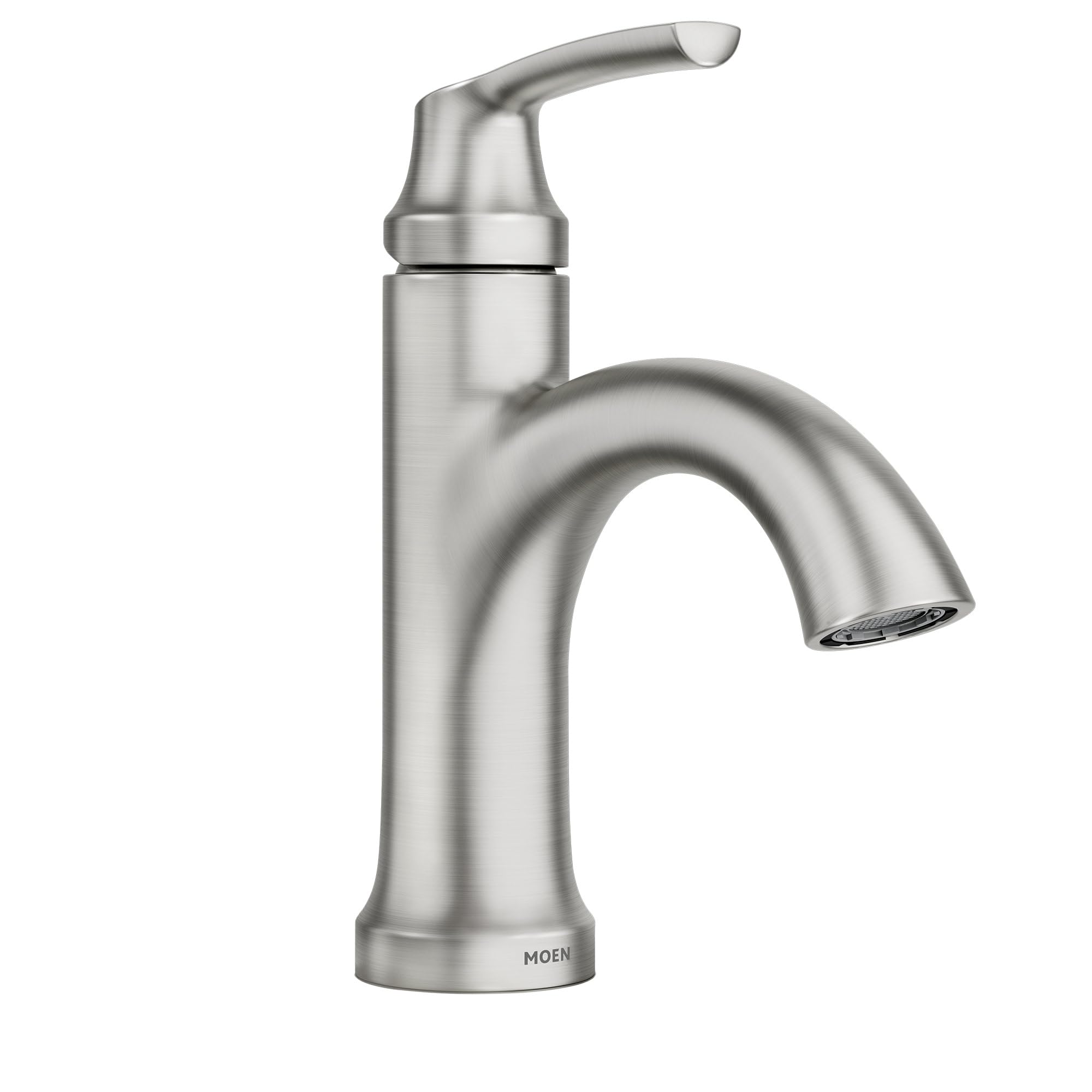 Moen Wellton Spot Resist Brushed Nickel Single-Handle Faucet with Drain