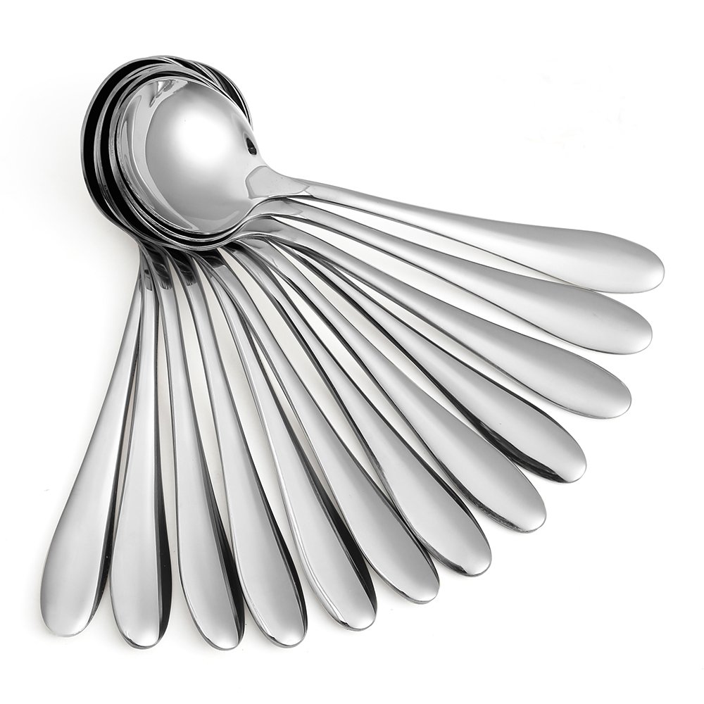 Eslite Large Stainless Bouillon Spoons (12‑pc)