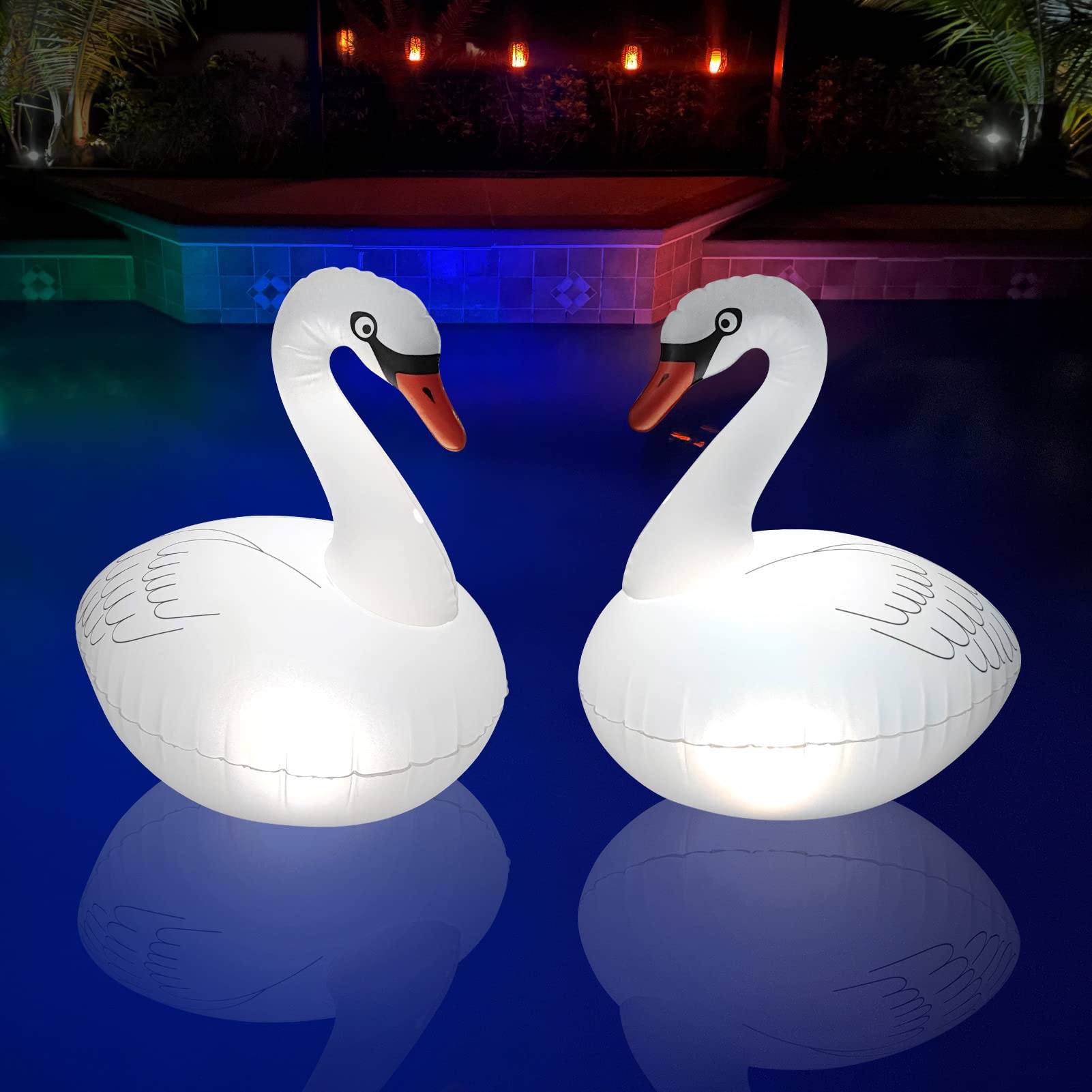 Solar Swan Floating Pool Light (2-Pack)