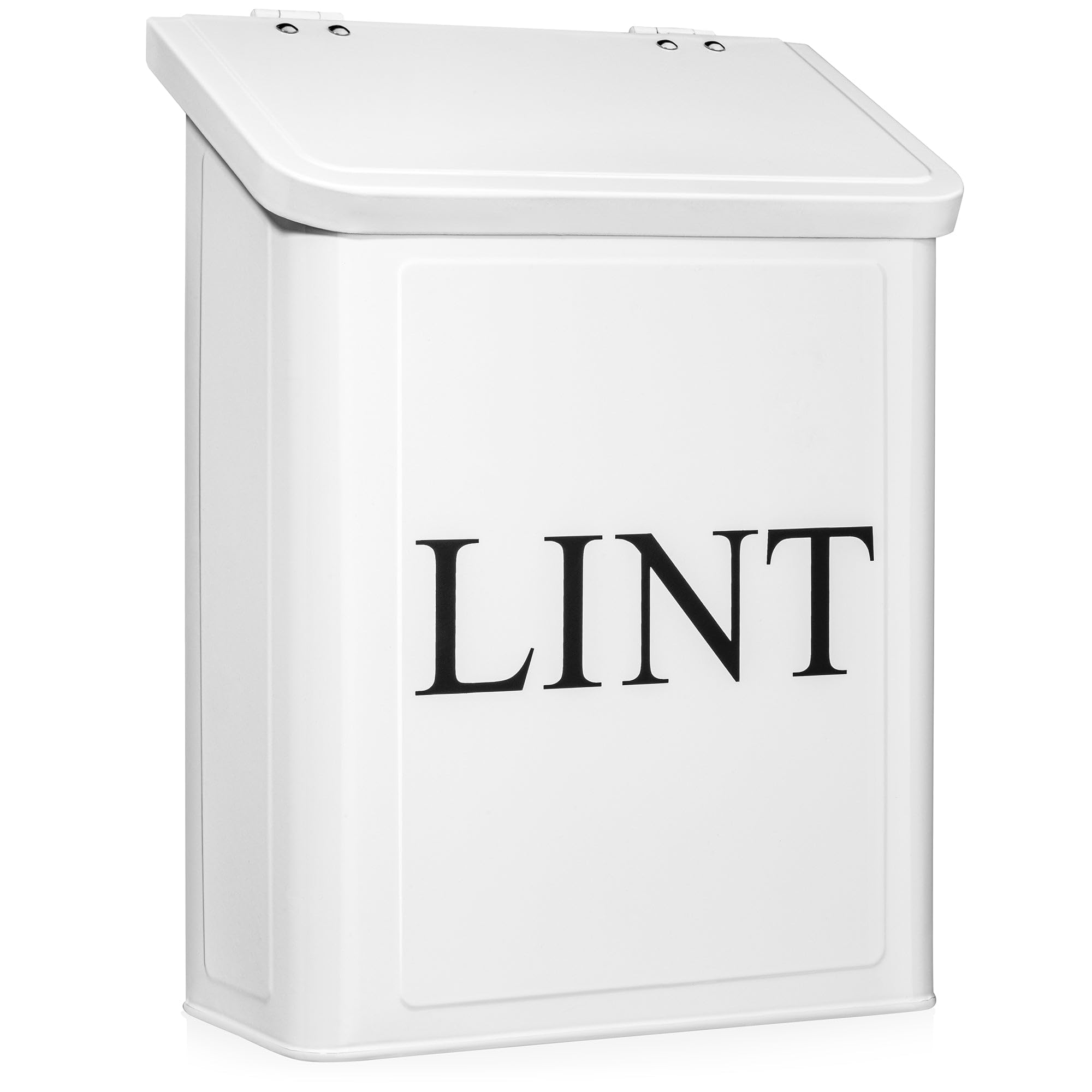 Calindiana Modern Farmhouse Metal Magnetic Lint Bin (White)