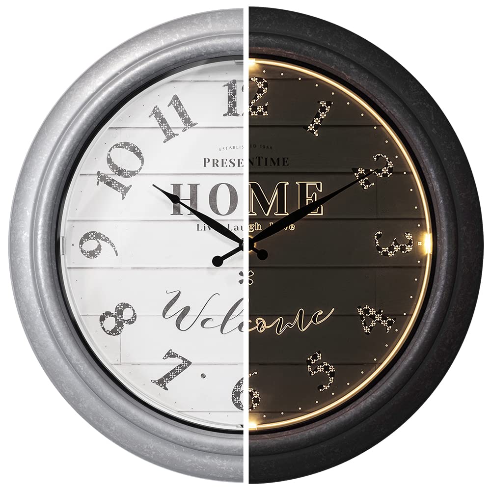 Presentime 18-inch Vienna Farmhouse Luminous Clock