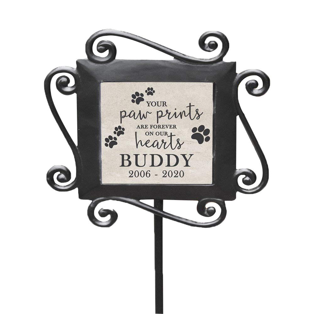 GiftsForYouNow Paw Prints Memorial Garden Stake