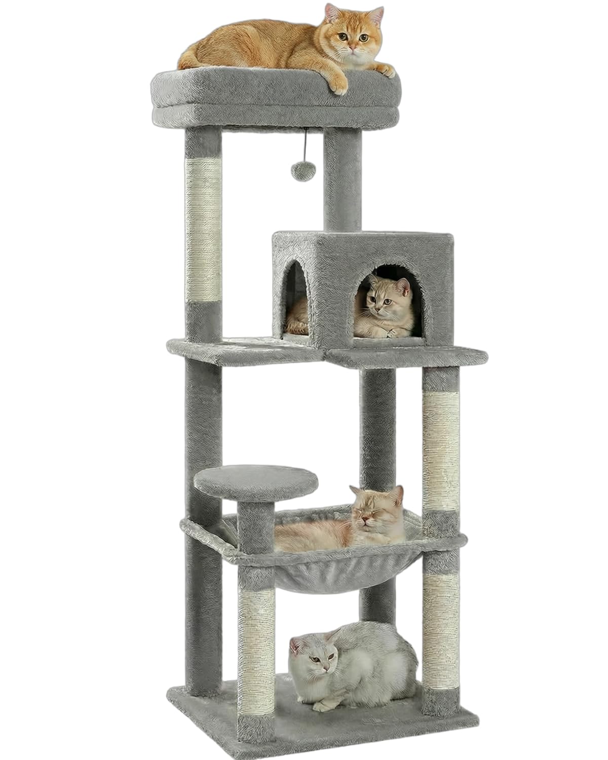 56.3" Multi-Level Cat Tower