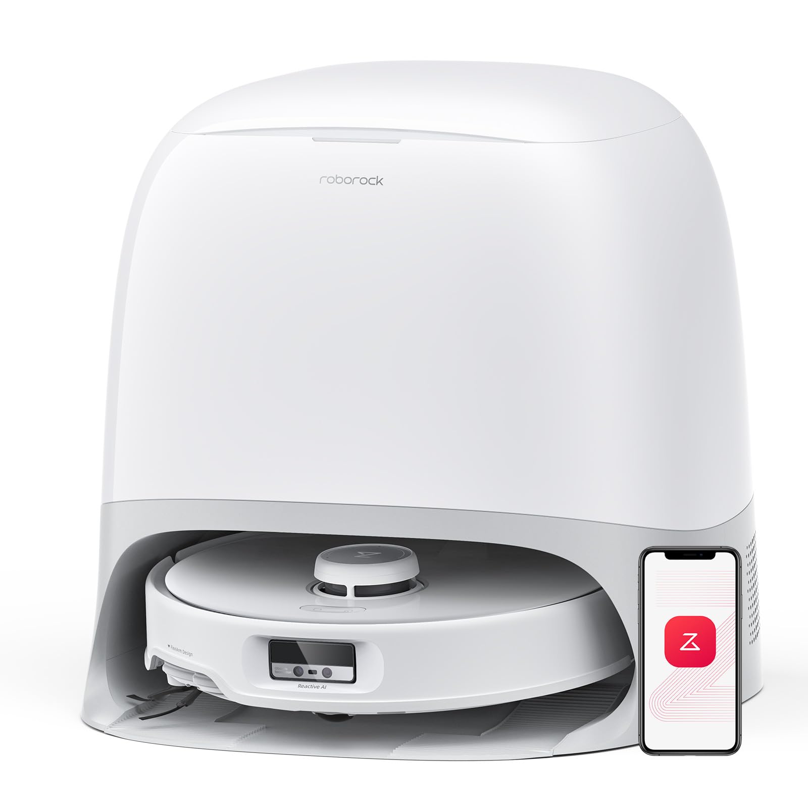 roborock Qrevo Curv Robot Vacuum and Mop (Zero-Tangling, 18,500Pa, Hot Water Dock)