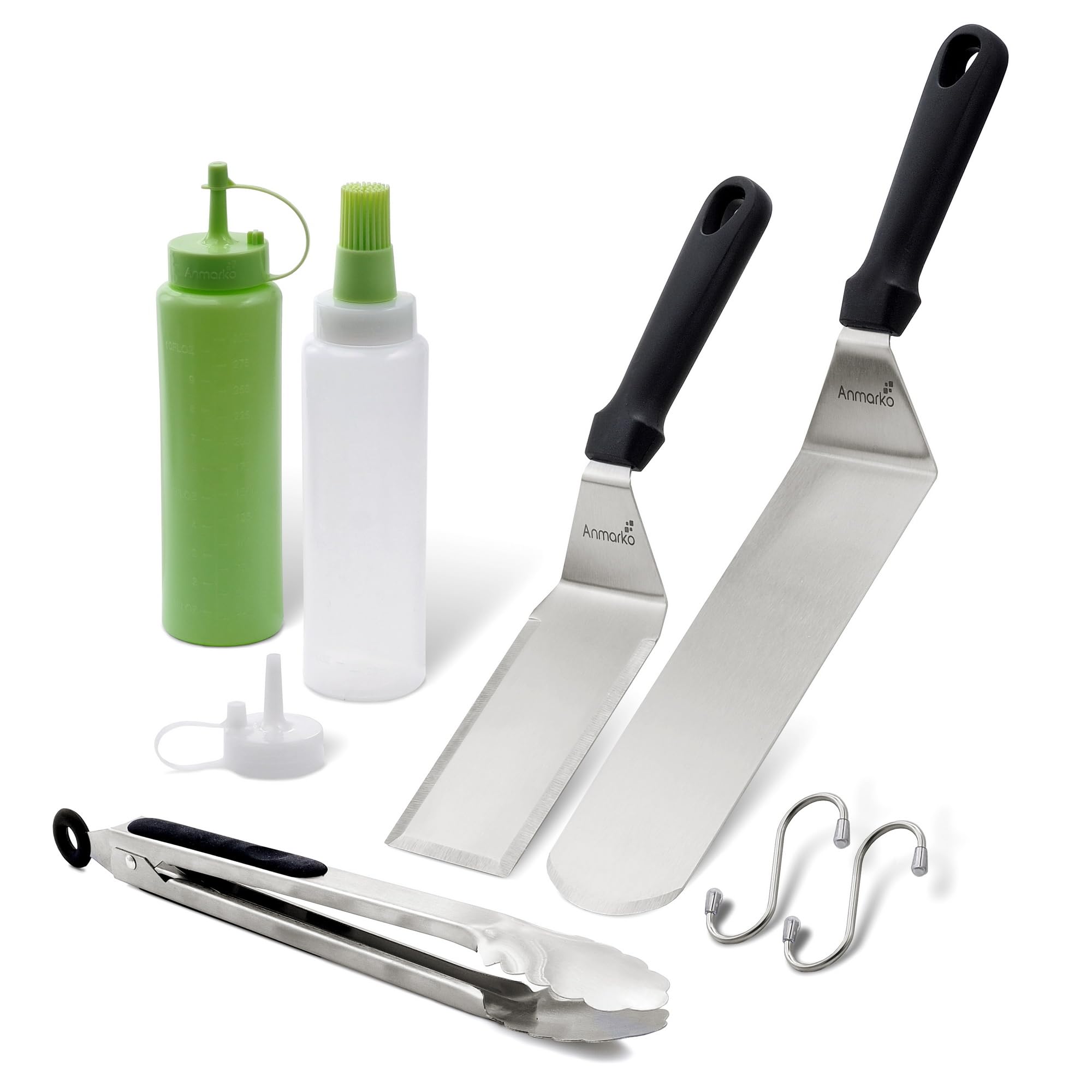 Anmarko 4-Piece Griddle Kit with Tongs & Bottles