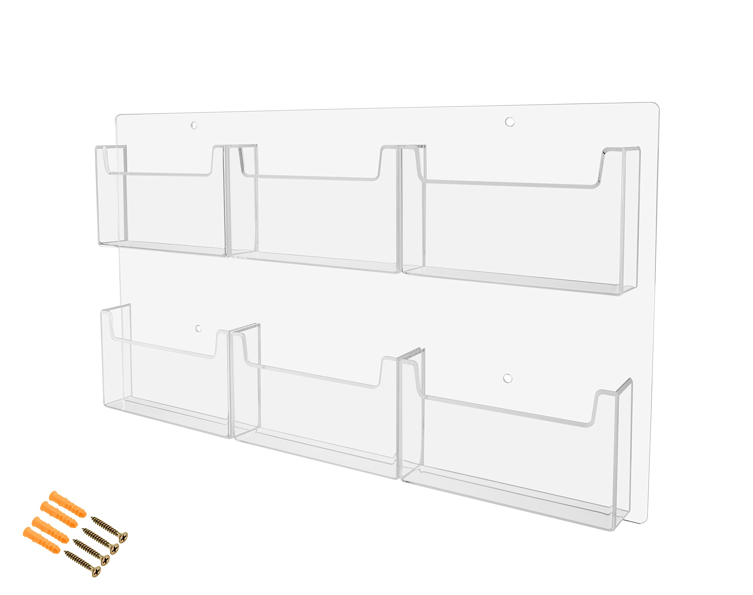 Marketing Holders 6-Pocket Clear Wall Display