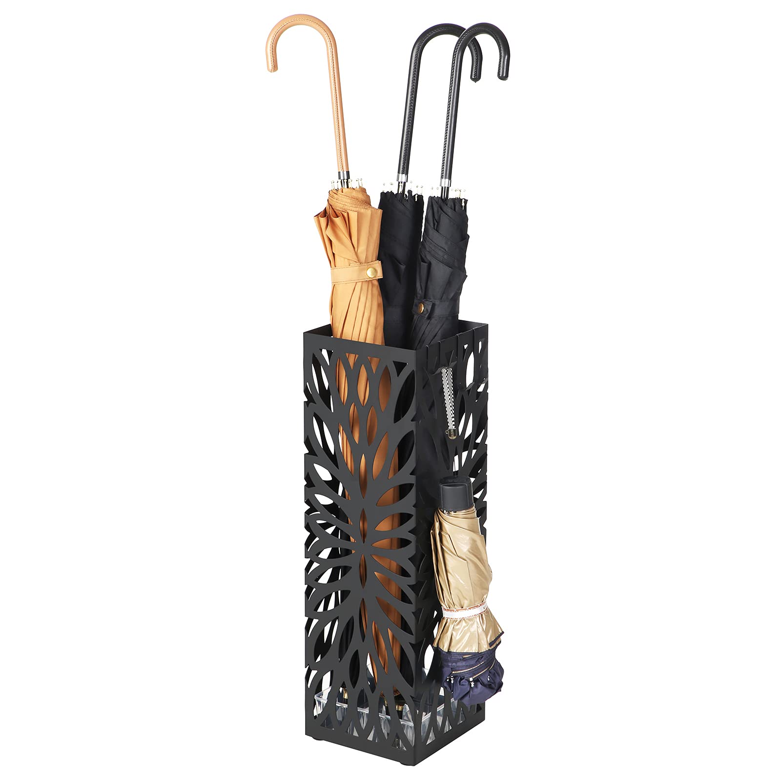 SONGMICS Square Umbrella Stand with Hooks