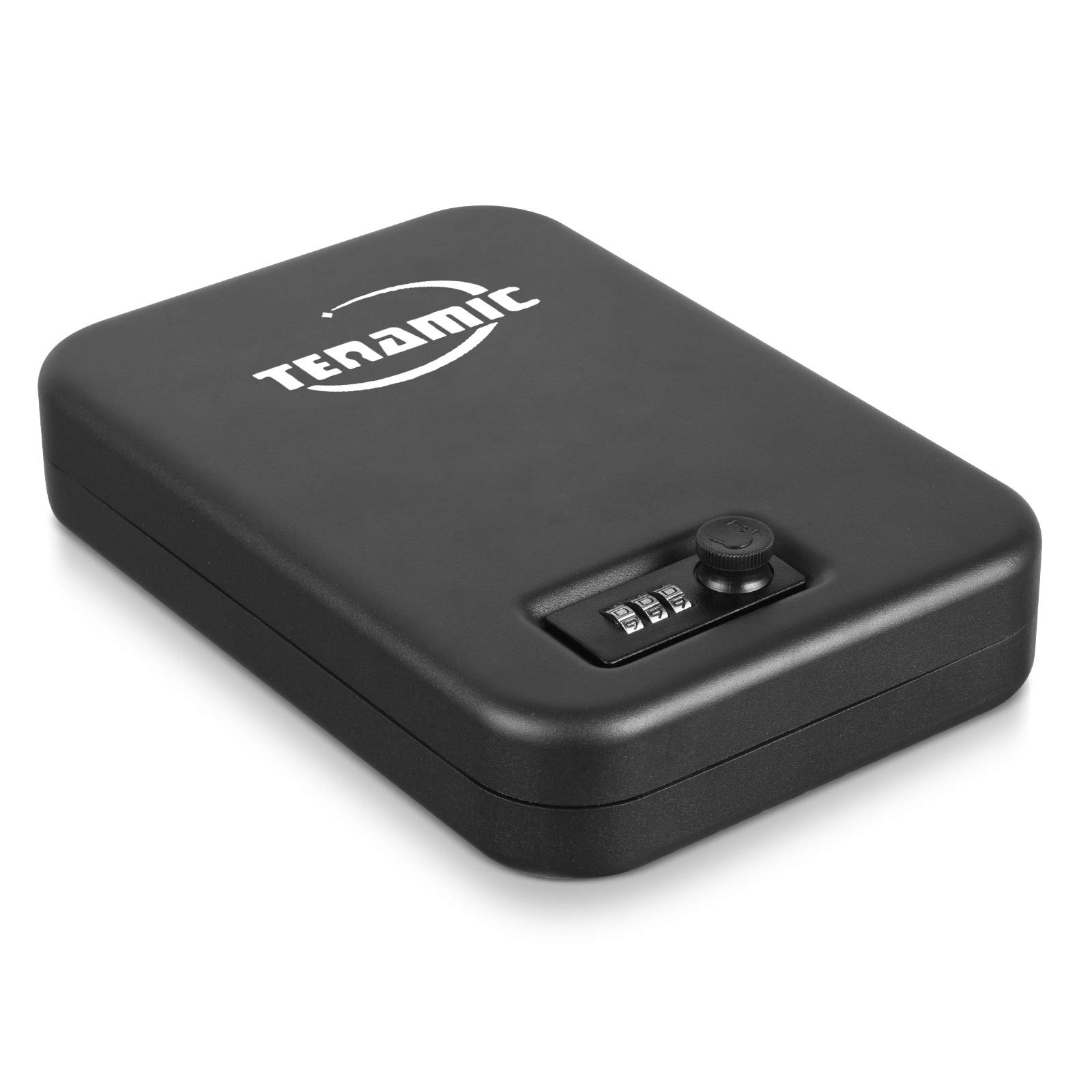 TENAMIC Pistol Safe — Solid Steel 3-Digit Dial Lock Travel Gun Safe