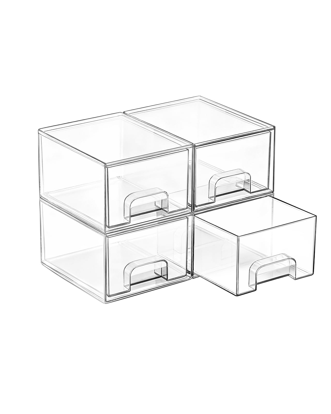 Vtopmart Small Stackable Clear Drawers (4-Pack)