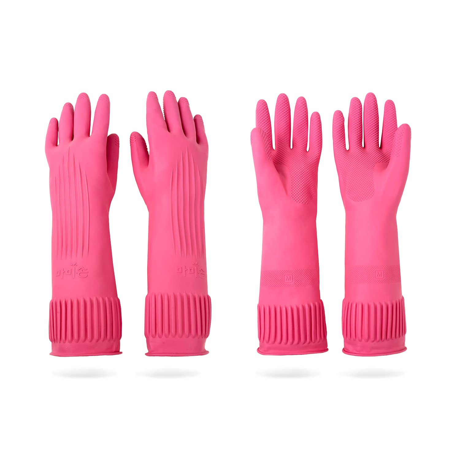 Mamison Reusable Waterproof Rubber Gloves (2 Pairs)