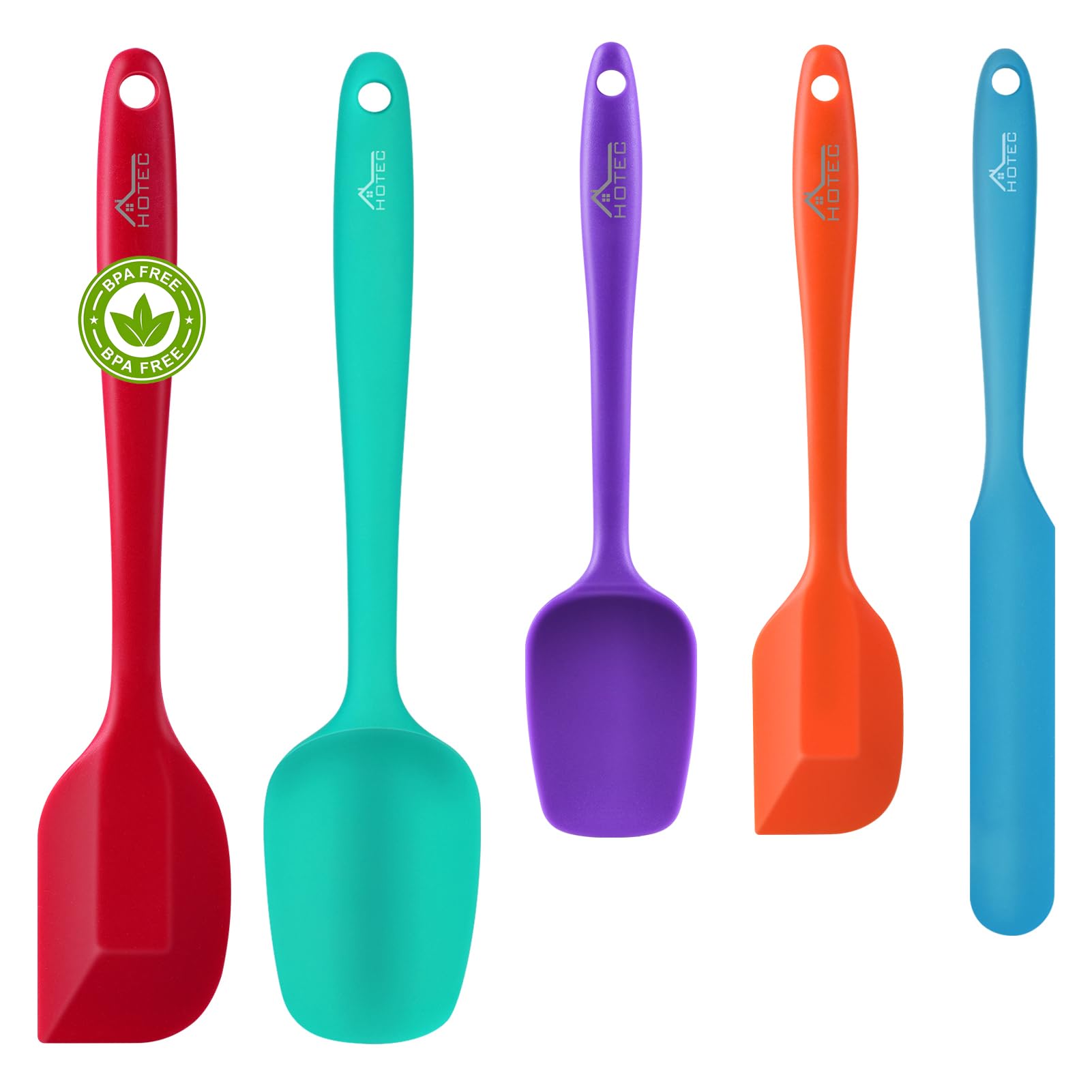 HOTEC 5‑Piece Silicone Spatula Set