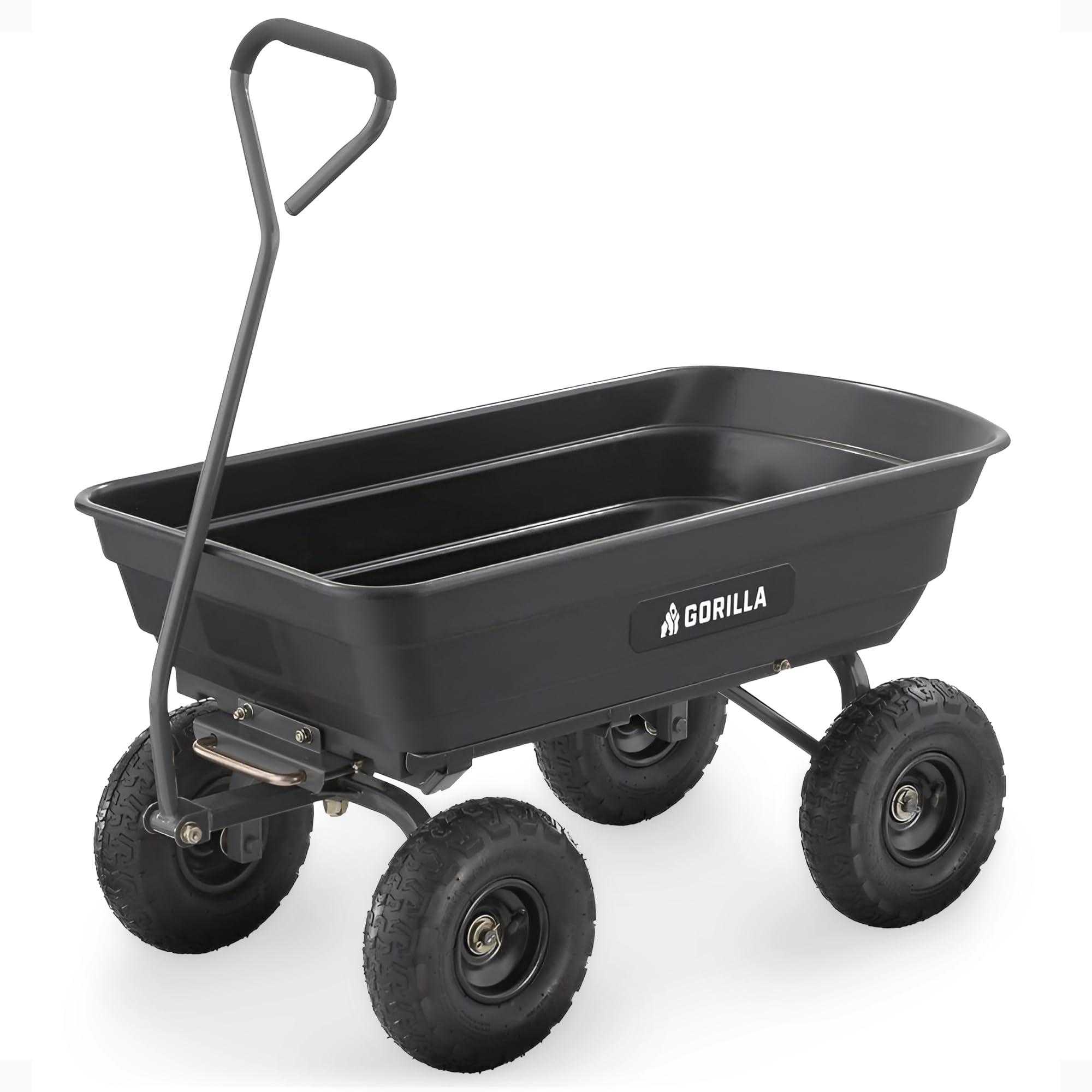 Gorilla Carts Poly Garden Dump Cart — 600 lb Capacity, Pneumatic Tires