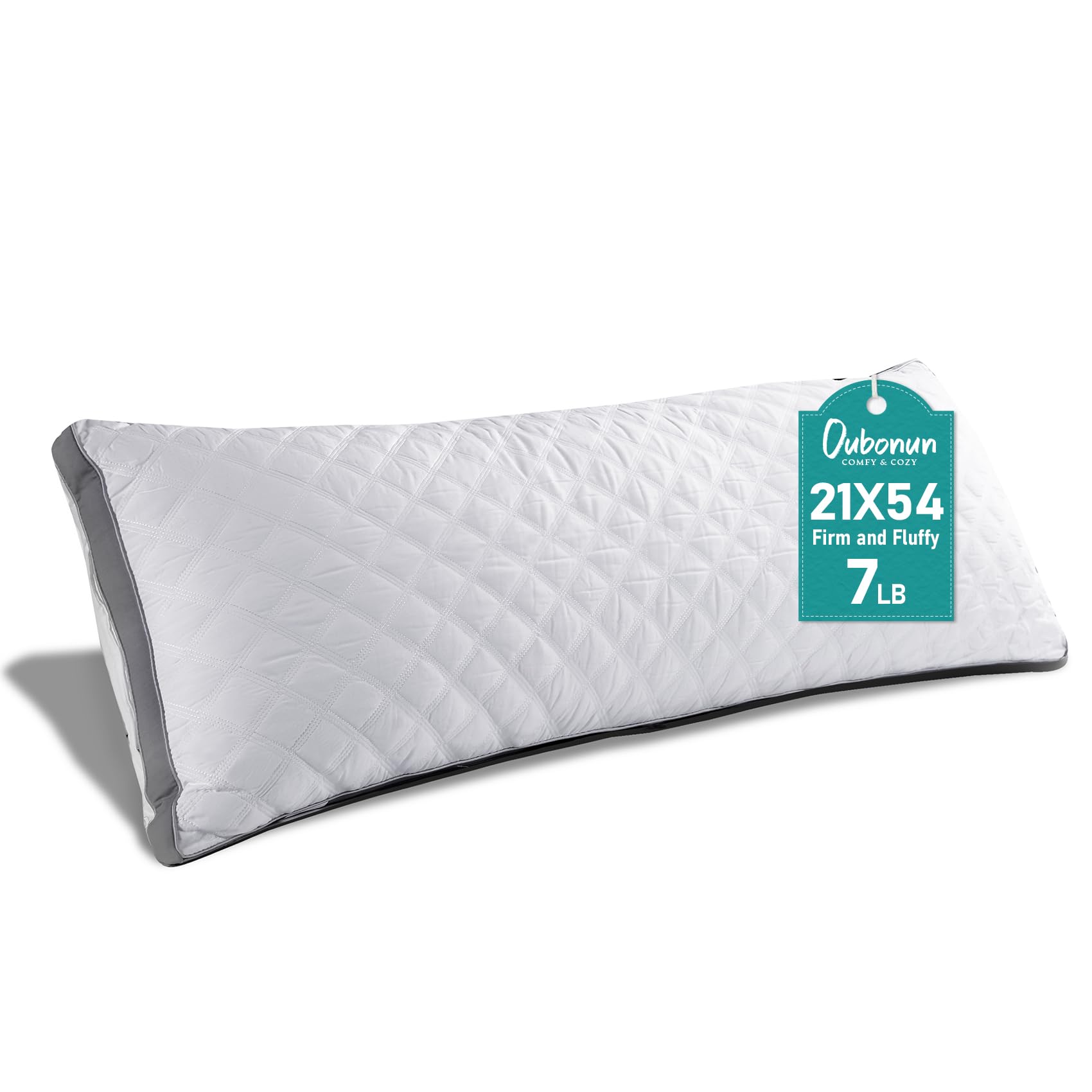 Oubonun Premium Adjustable Loft Quilted Body Pillows - Firm and Fluffy - Down Alternative - 21"x54"