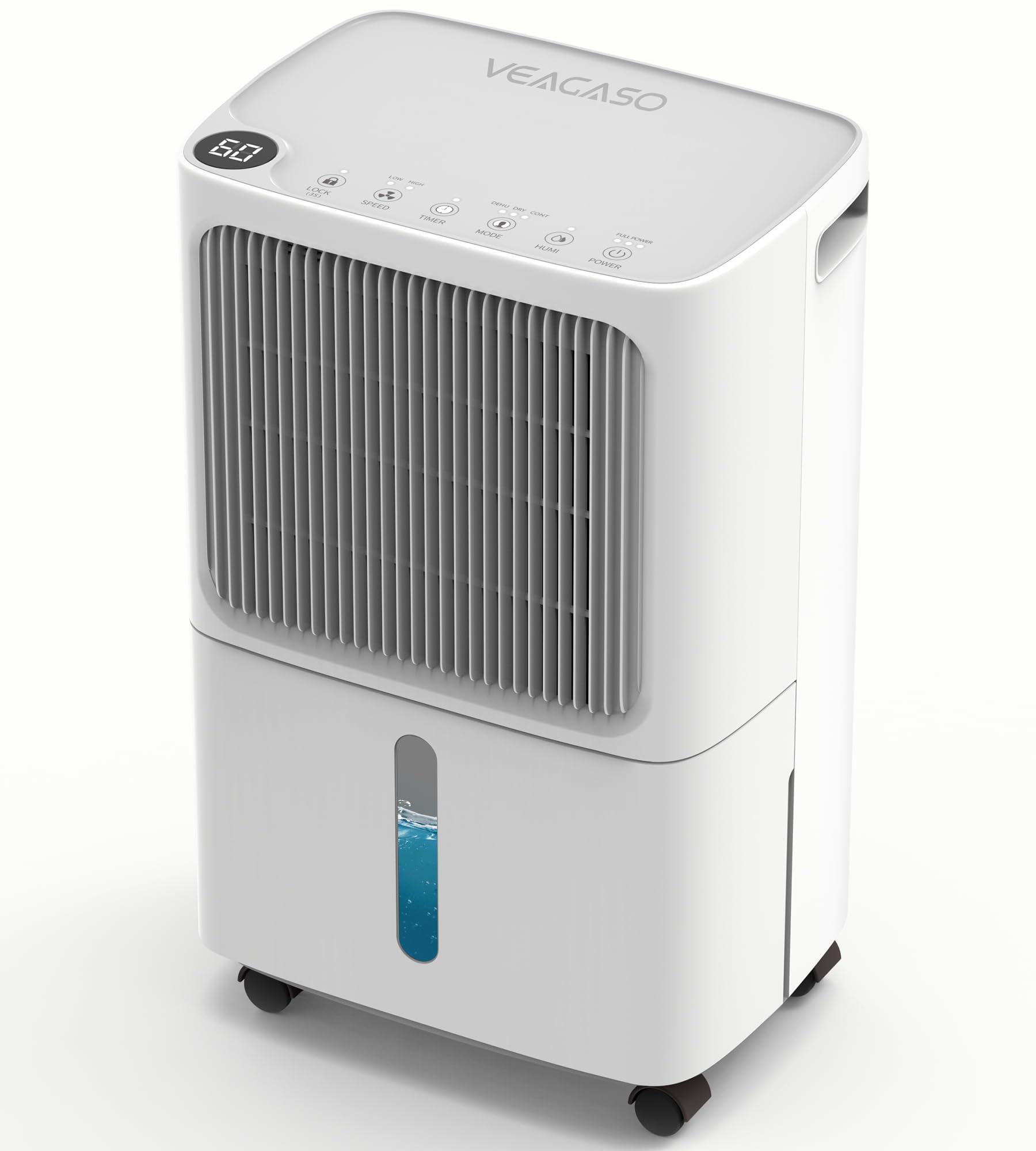 VEAGASO 34‑Pint Dehumidifier (White)
