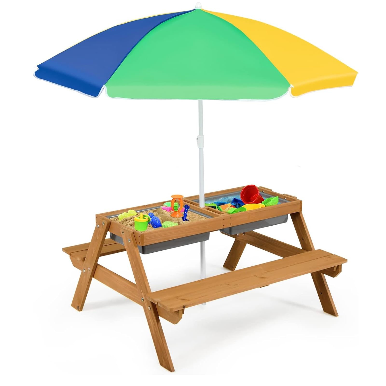 HONEY JOY 4-in-1 Kids Picnic & Play Table