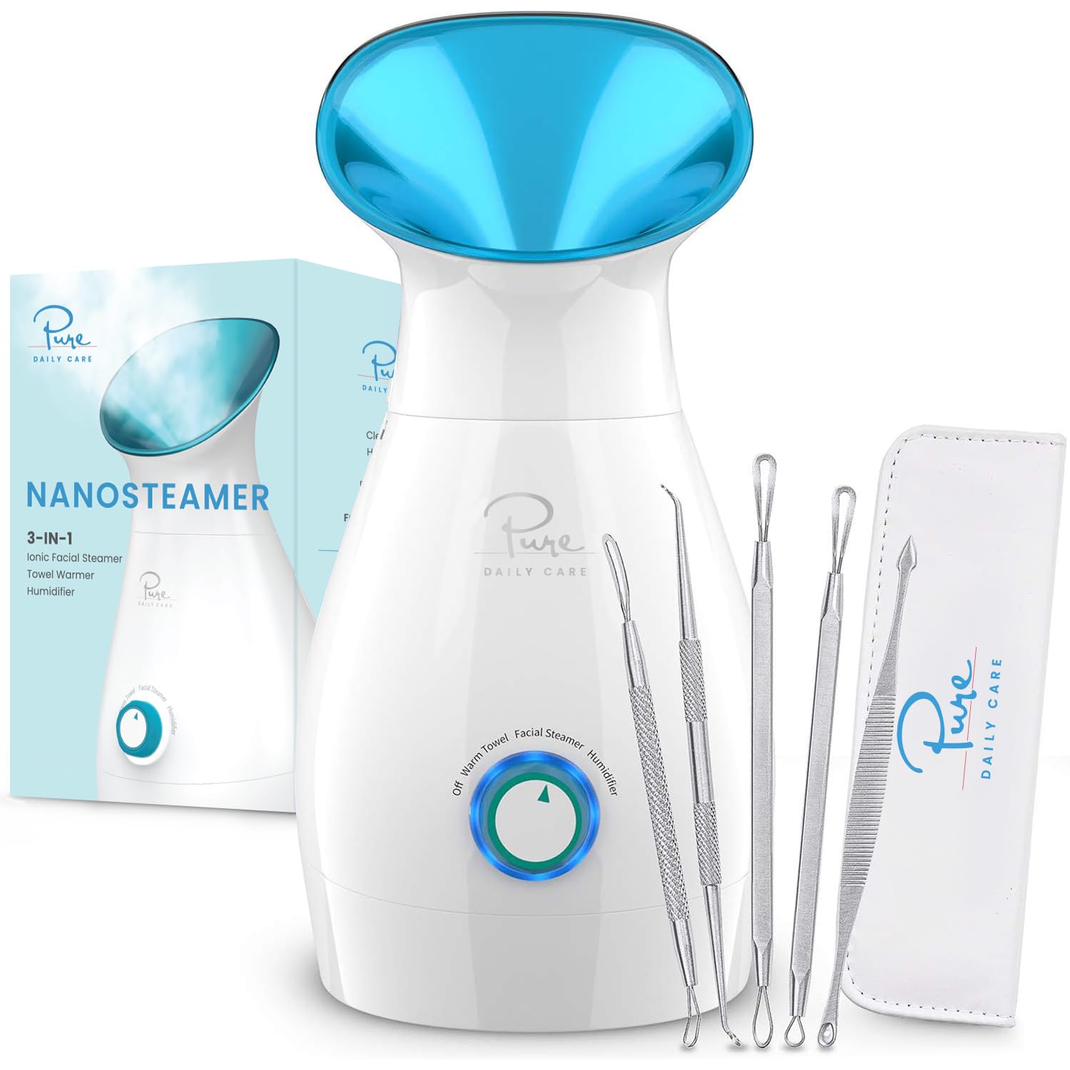Pure Daily Care NanoSteamer Large 3-in-1 Nano Ionic Facial Steamer (Teal)