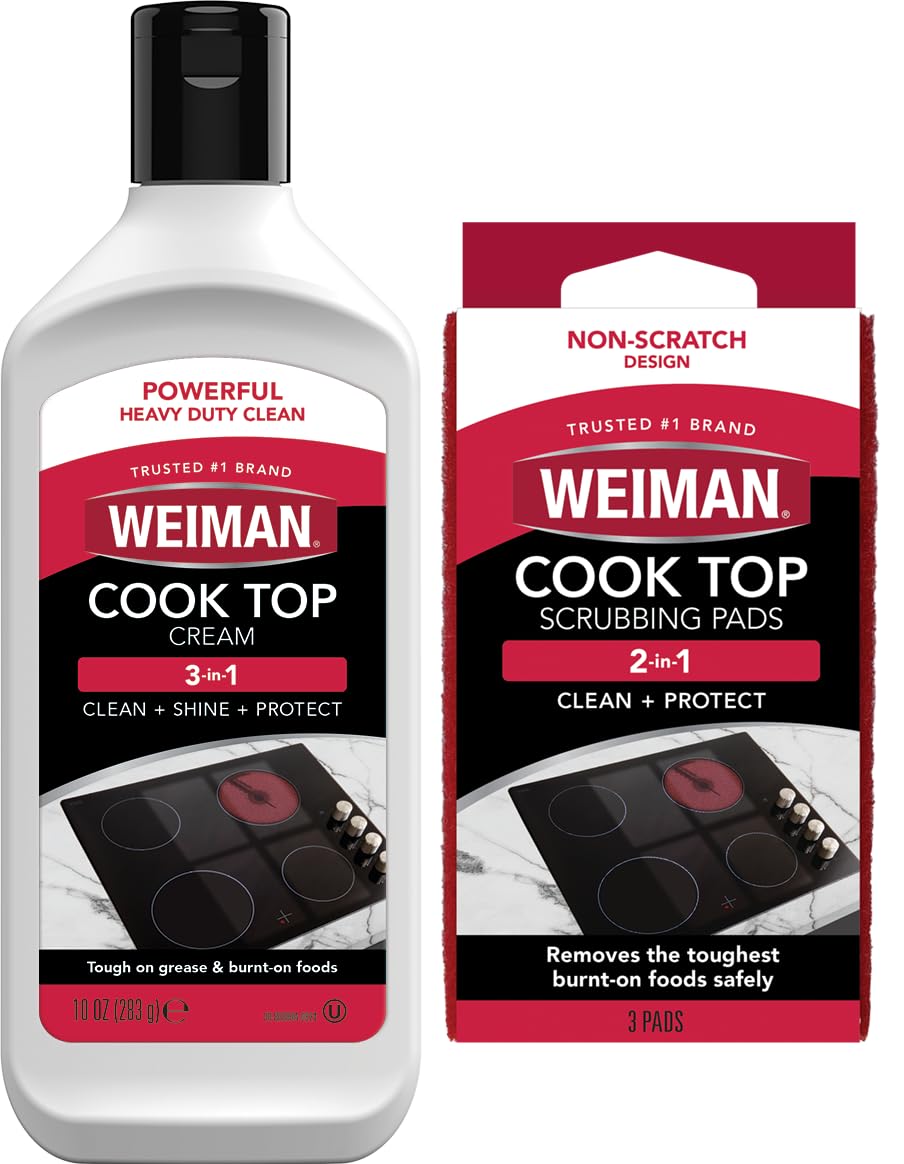 Weiman Ceramic and Glass Cooktop Cleaner — Heavy Duty Cleaner and Polish