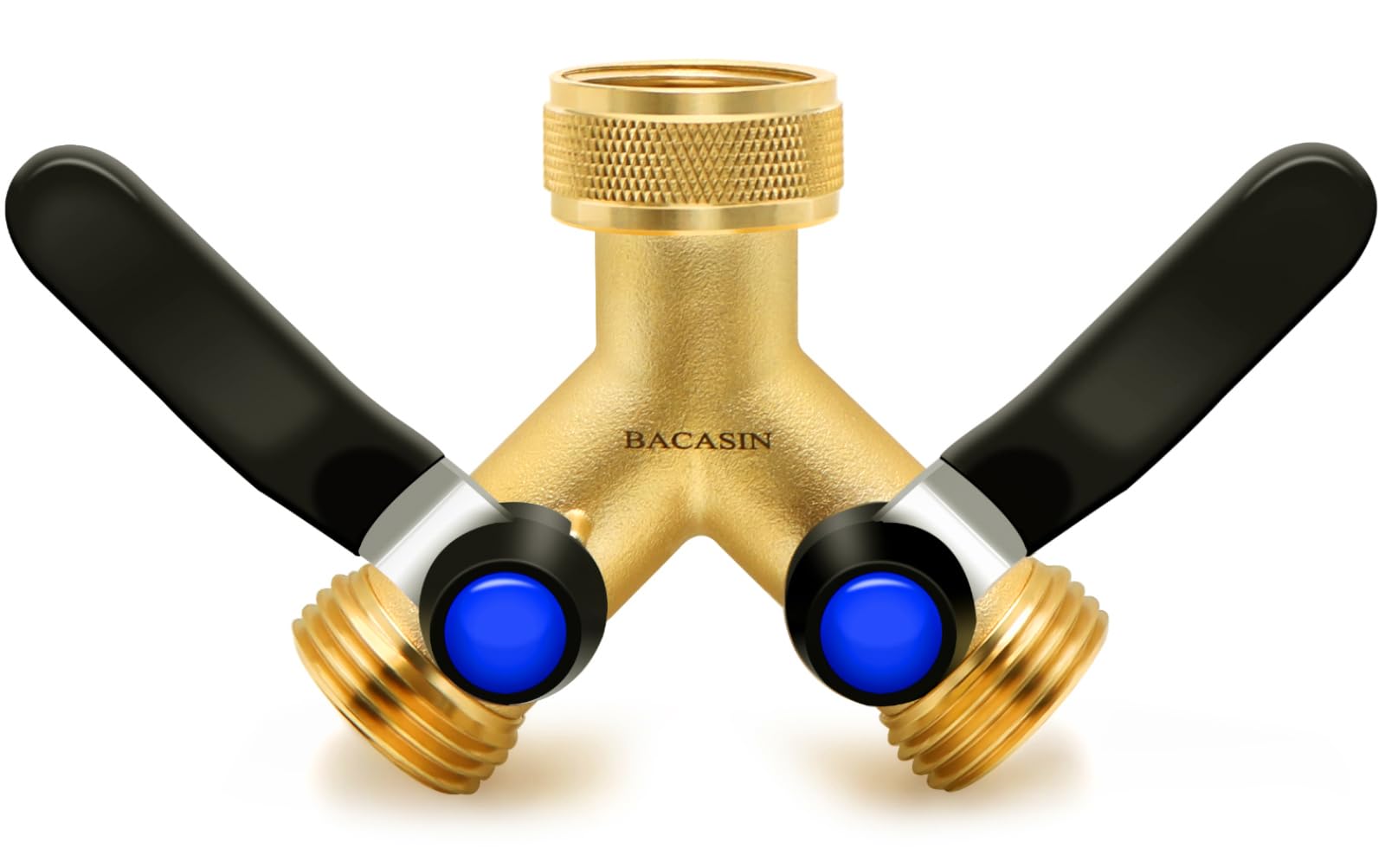Brass Y-Valve Hose Splitter with Long Handles