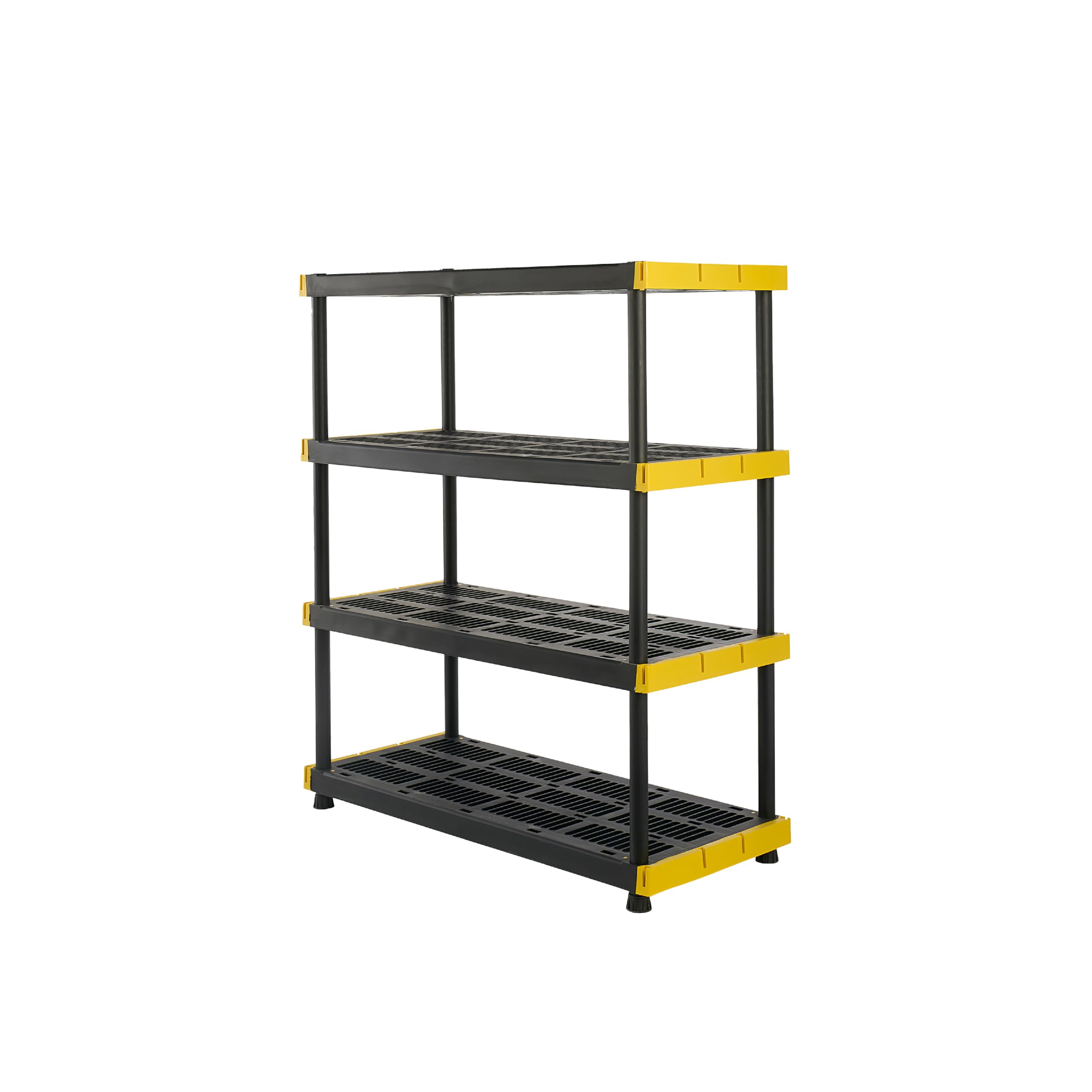 CX Black & Yellow 4-Tier Heavy Duty Plastic Storage Shelves