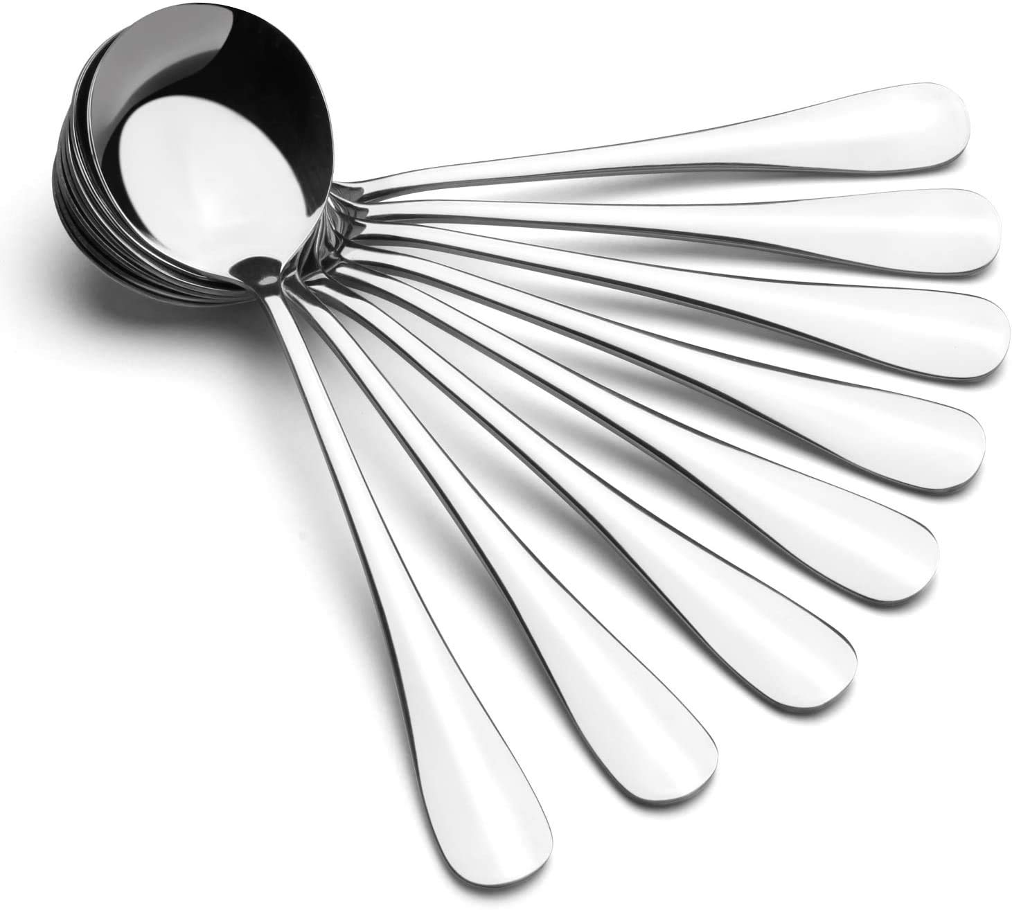 AmoVee Stainless Steel Soup Spoons (8‑pc)
