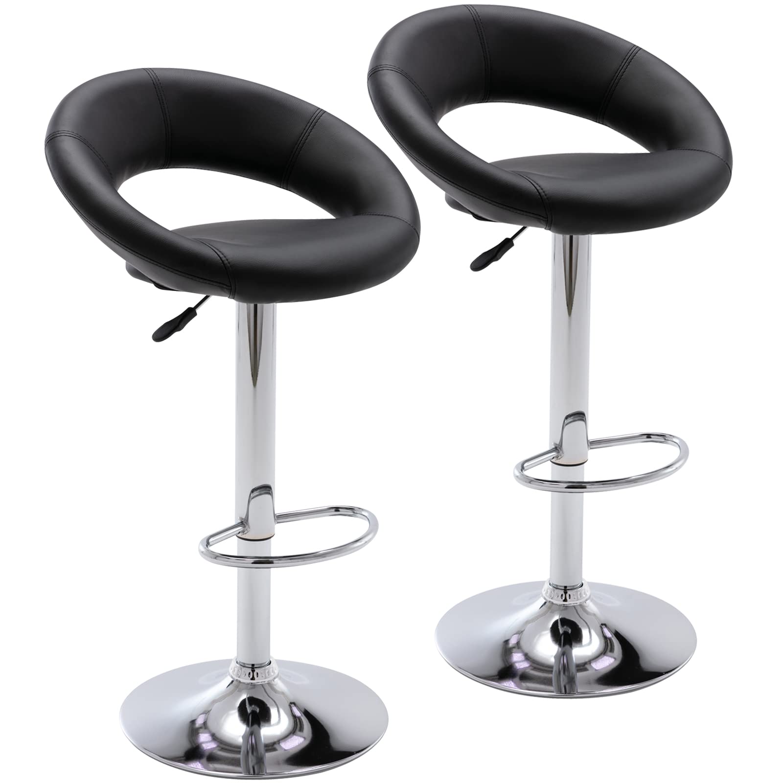 Vogue PU Leather Swivel Stool (Set of 2)