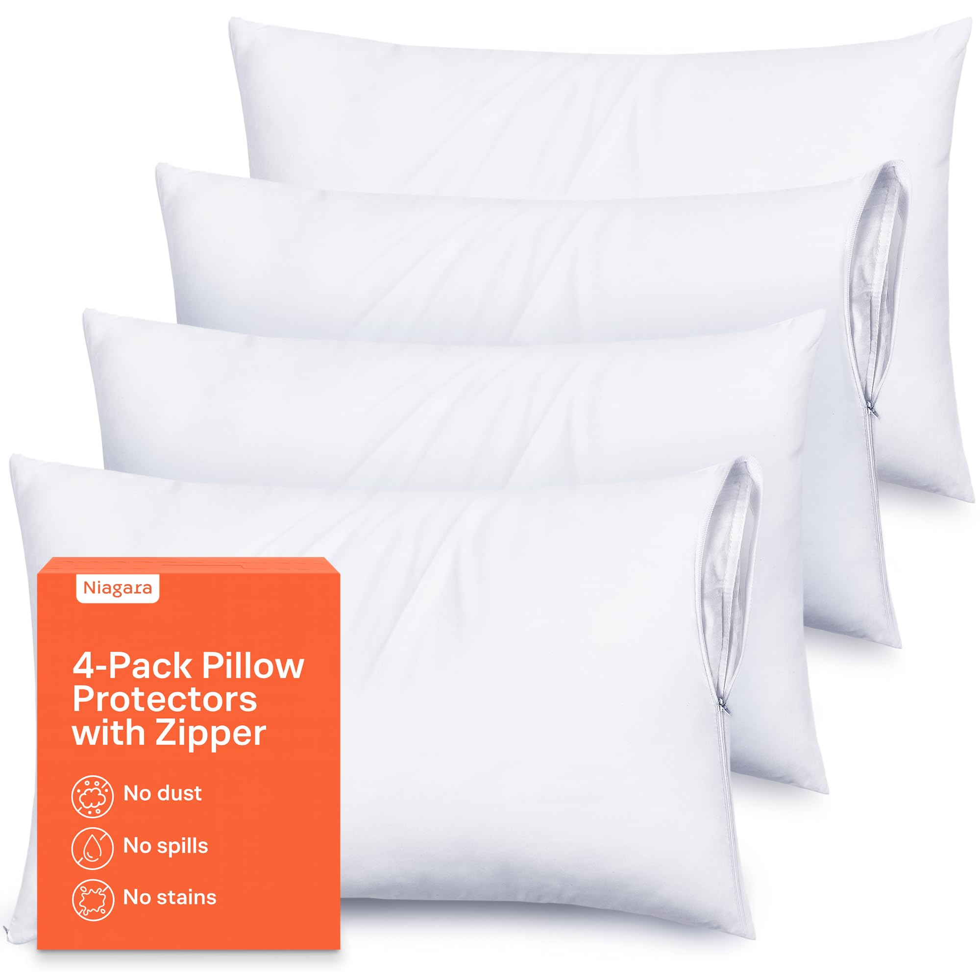 Ultra Soft Microfiber Pillow Protectors (4-Pack)