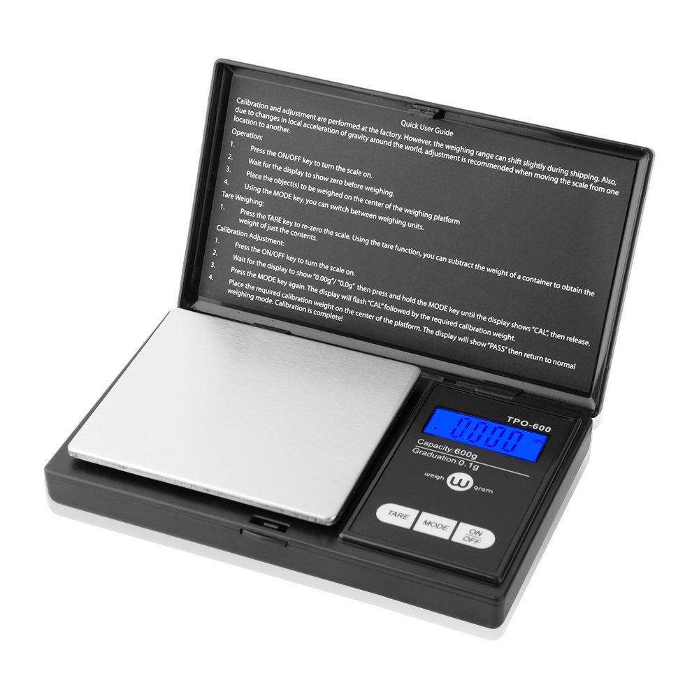 Weigh Gram Scale 600g x 0.1g Pocket Scale, Digital Jewelry and Food Scale