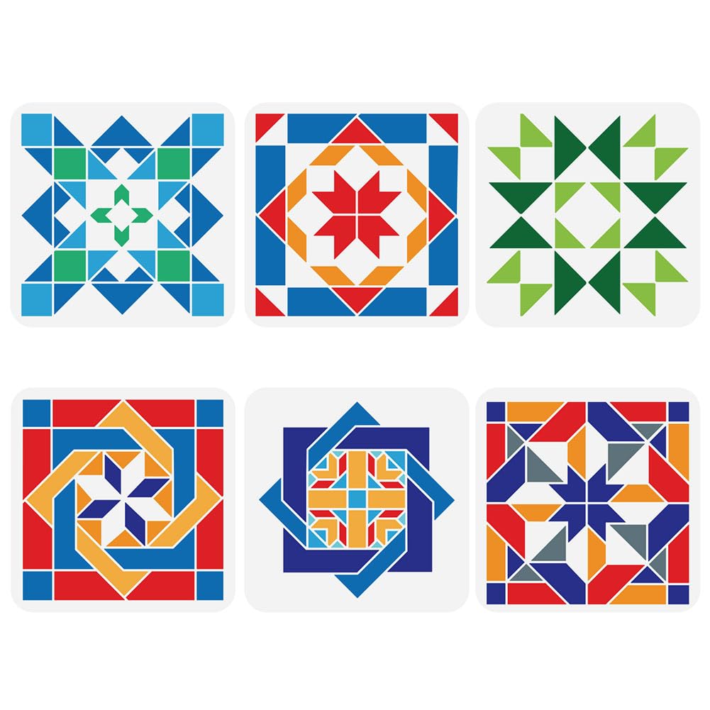 FINGERINSPIRE Kaleidoscope Barn Quilt Stencil Set
