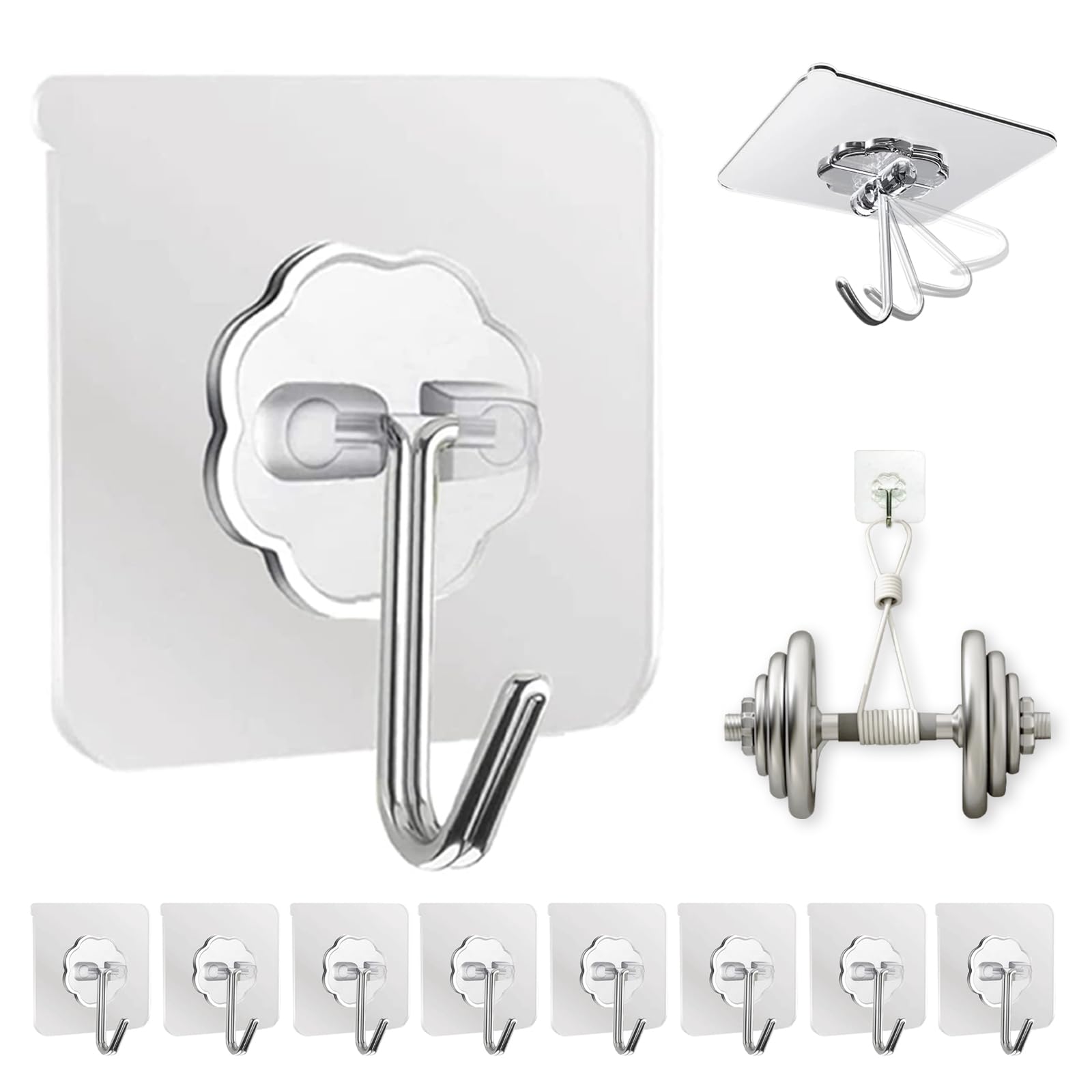 Transparent Heavy-Duty Wall Hooks